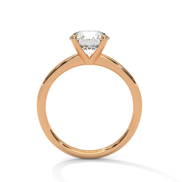 Rose Gold Round Cut Classic Four-Prong Solitaire Engagement & Anniversary Ring