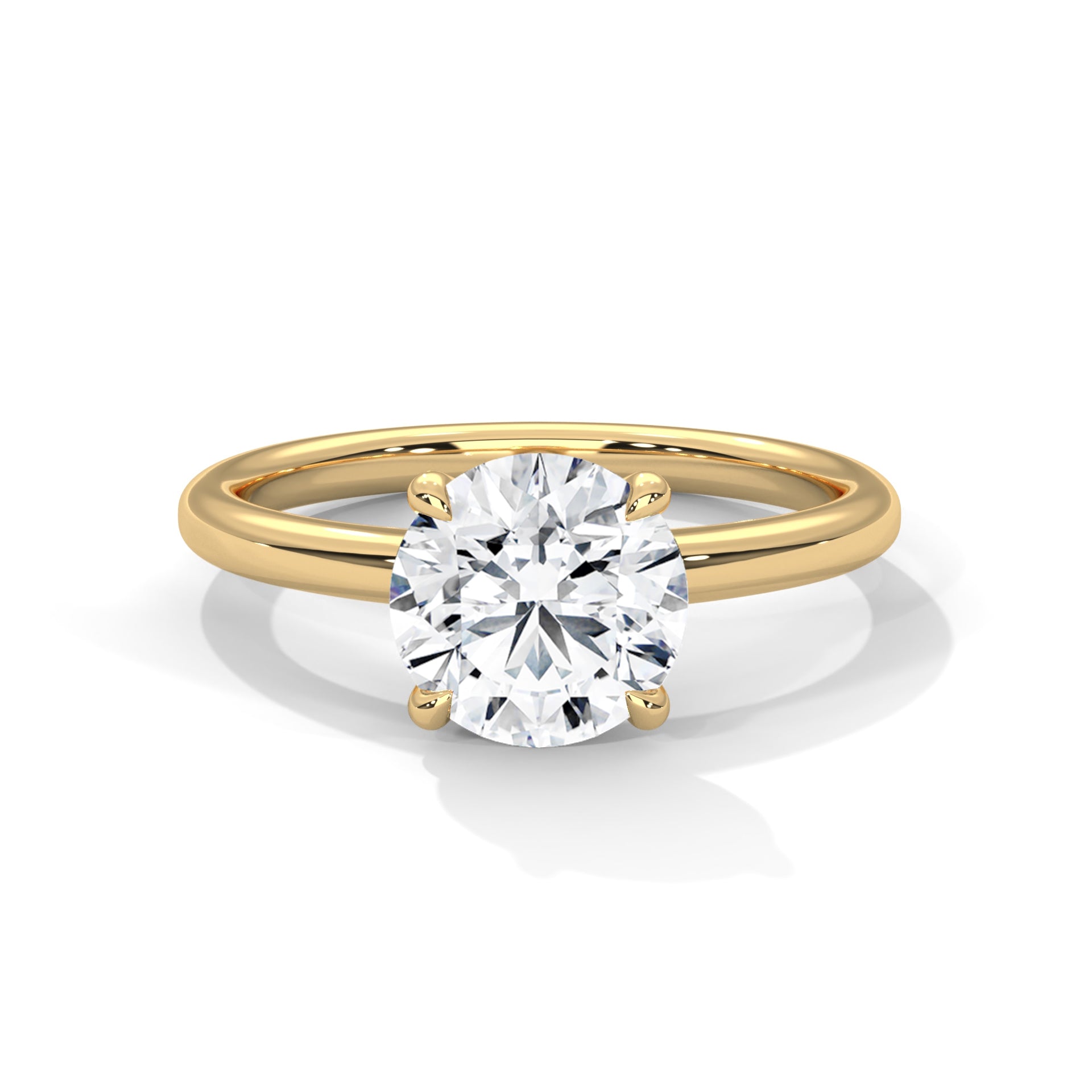 Rose Gold Round Cut Classic Four-Prong Solitaire Engagement & Anniversary Ring