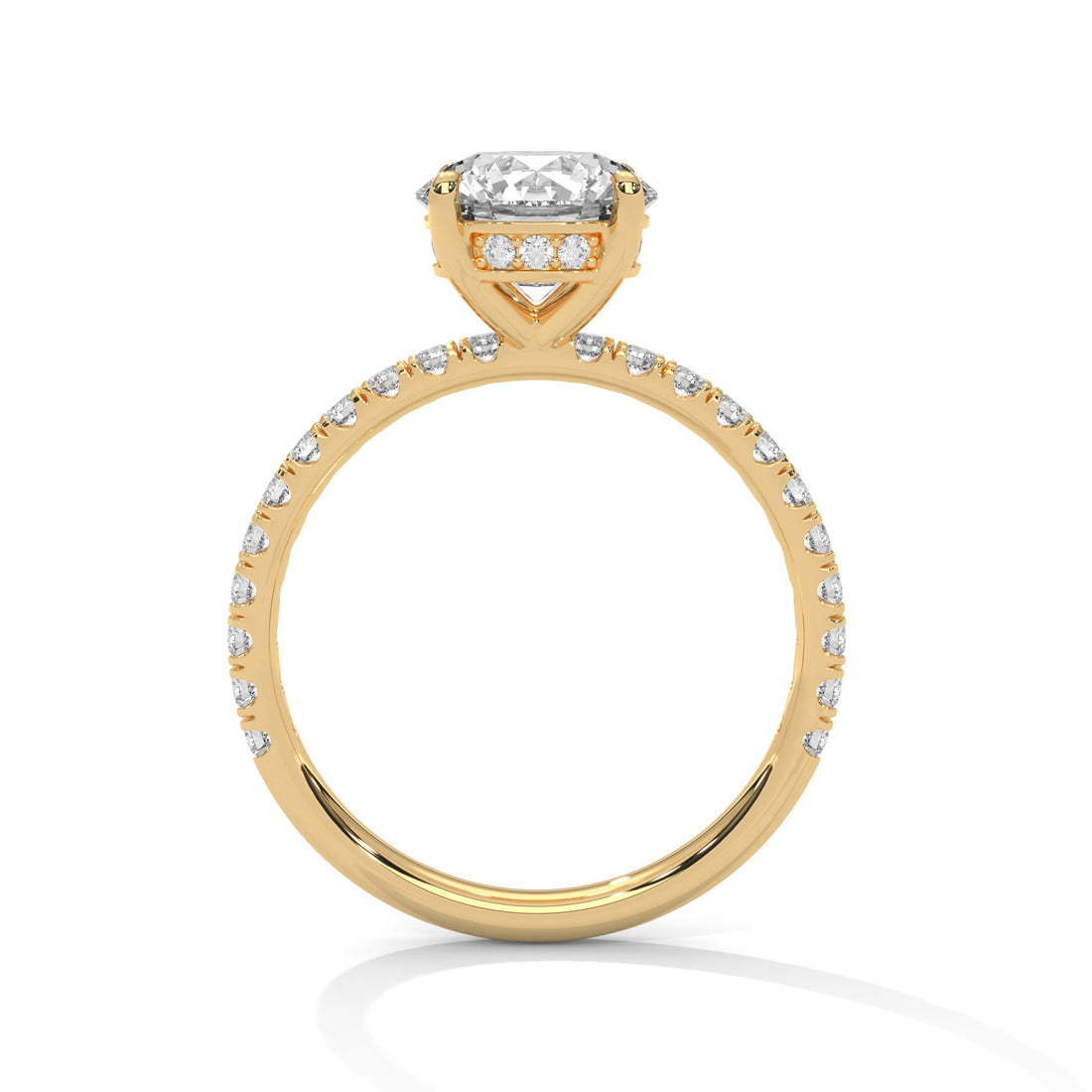 Rose Gold Round Cut Solitaire Hidden Halo Pavé Engagement & Anniversary Ring
