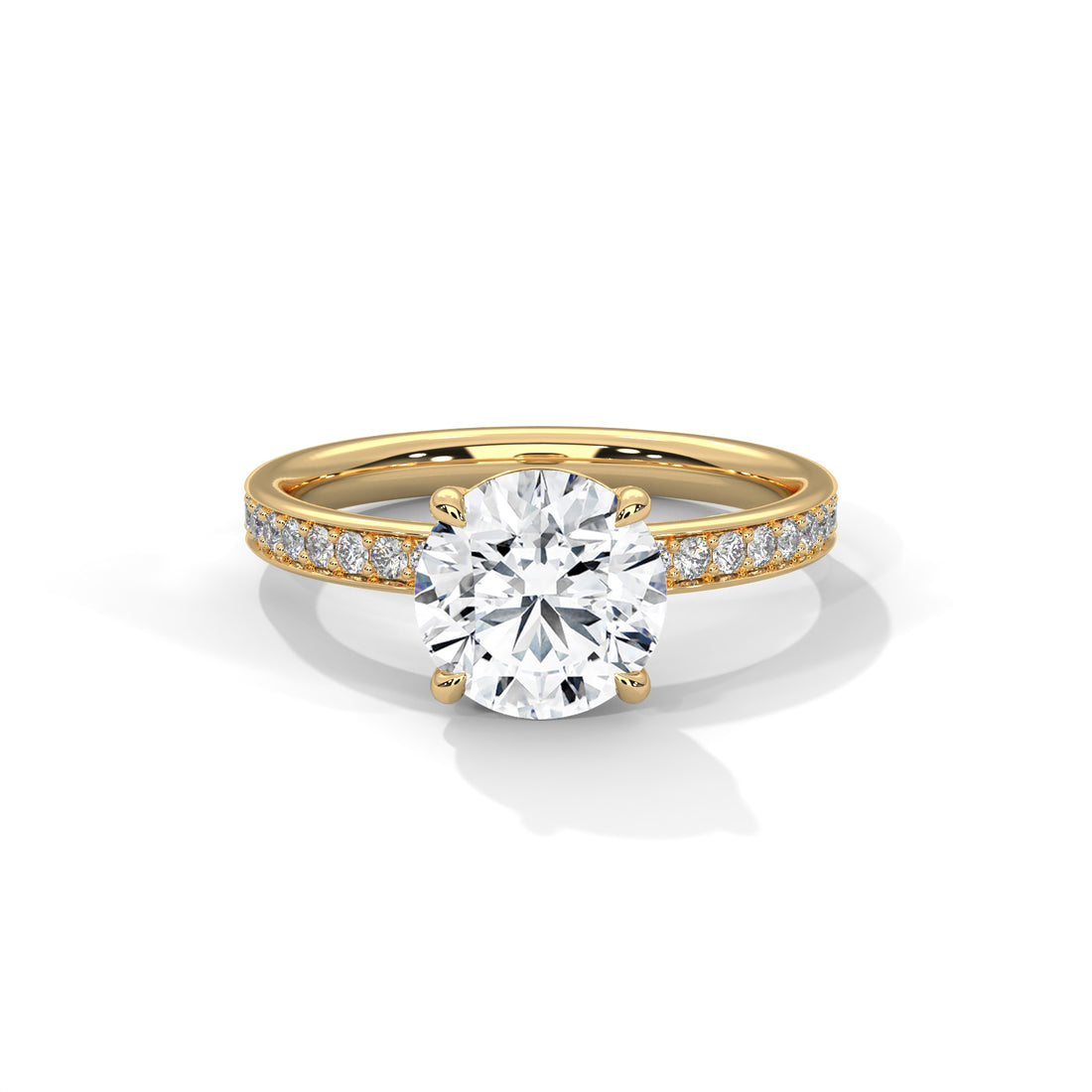 Rose Gold Round Cut Solitaire Hidden Halo Pavé Engagement & Anniversary Ring