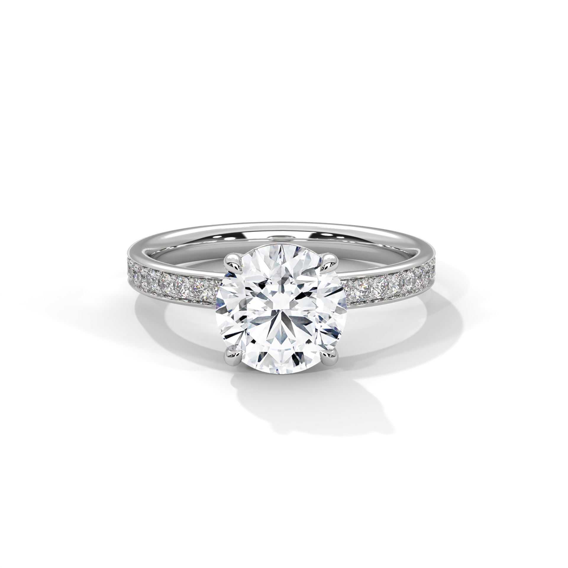 Rose Gold Round Cut Solitaire Hidden Halo Pavé Engagement & Anniversary Ring