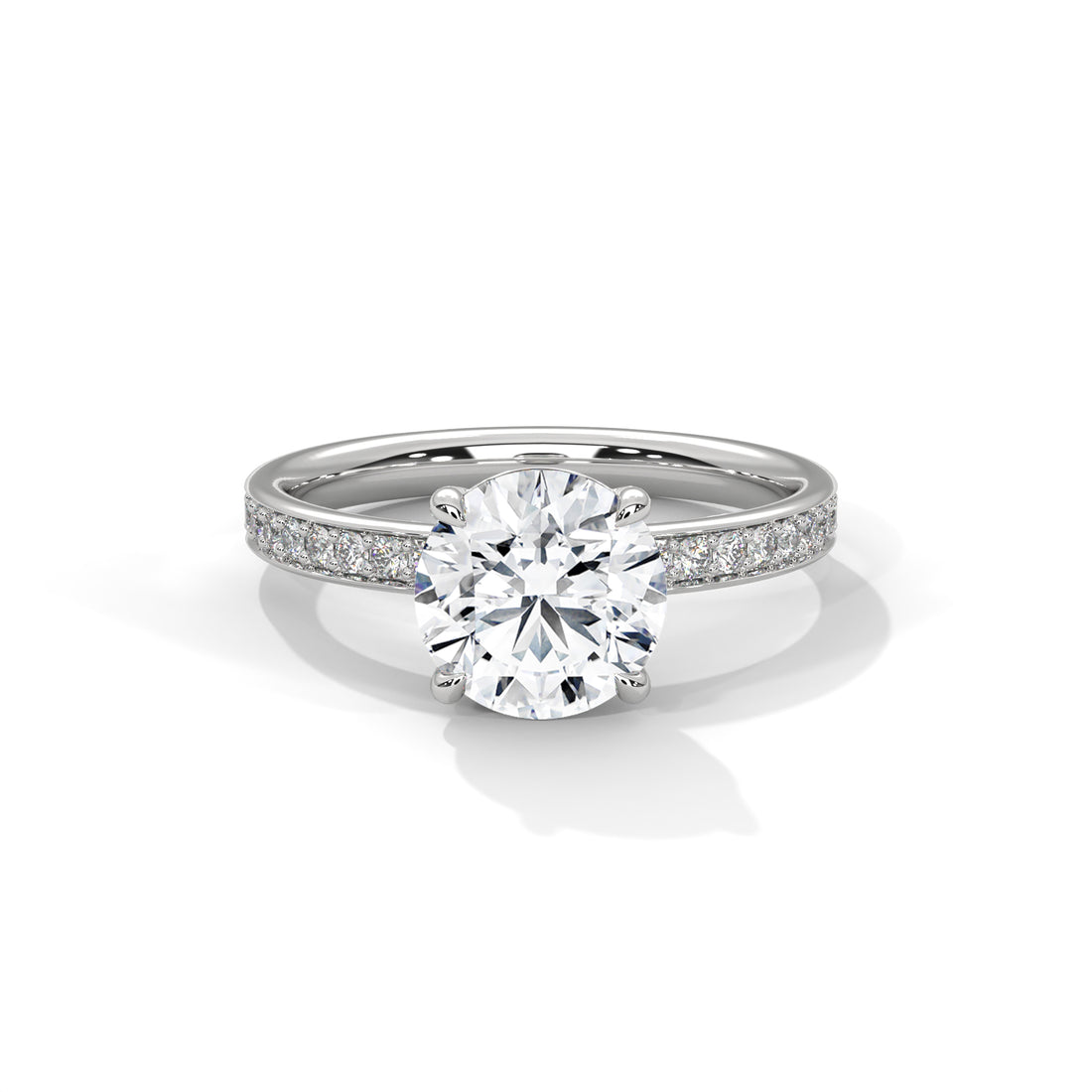 Rose Gold Round Cut Solitaire Hidden Halo Pavé Engagement & Anniversary Ring