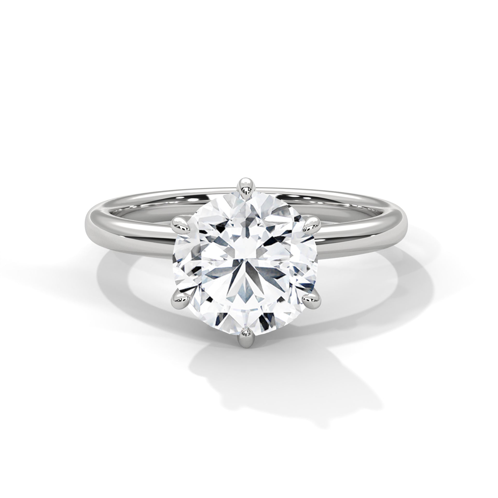 Rose Gold Round Cut Classic Six-Prong Solitaire Engagement & Anniversary Ring
