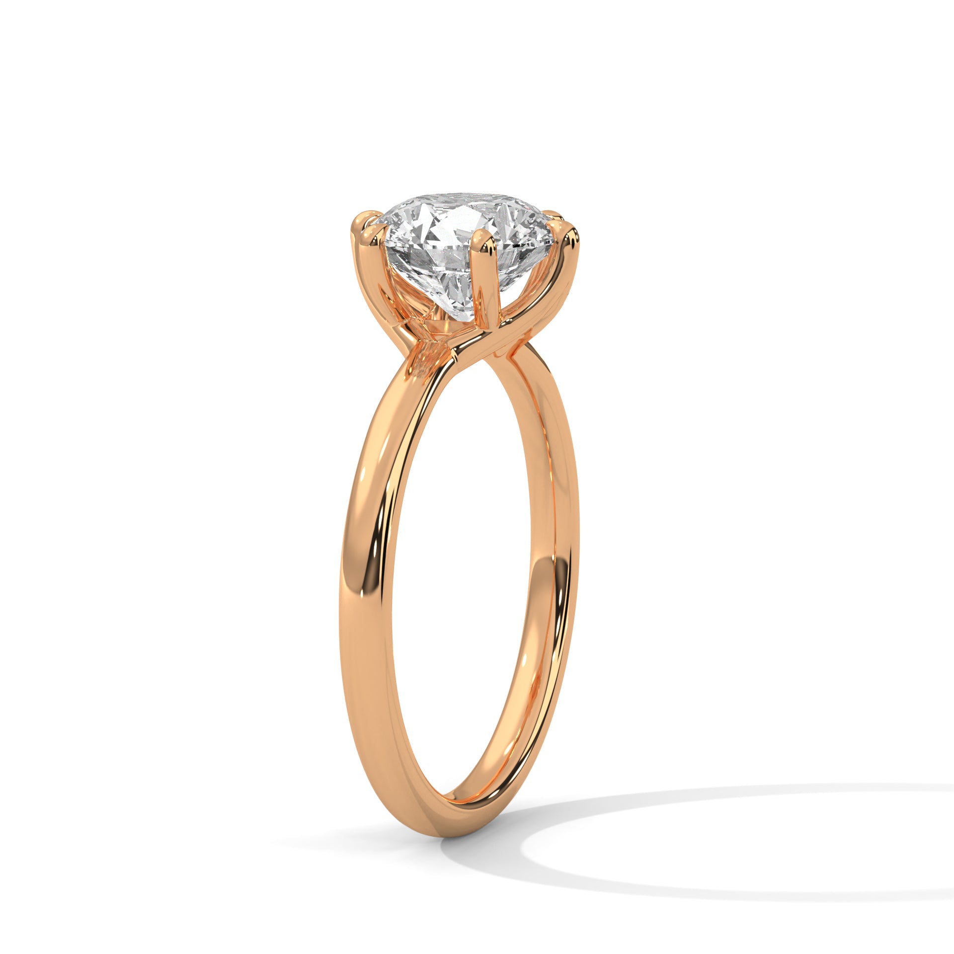 Rose Gold Round Cut Classic Six-Prong Solitaire Engagement & Anniversary Ring