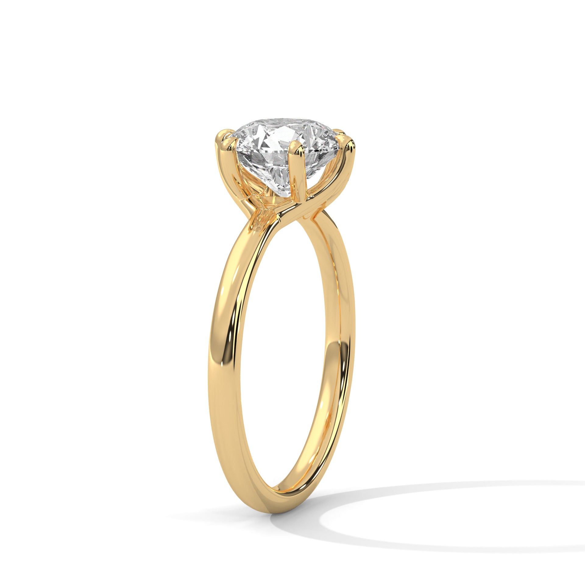 Rose Gold Round Cut Classic Six-Prong Solitaire Engagement & Anniversary Ring