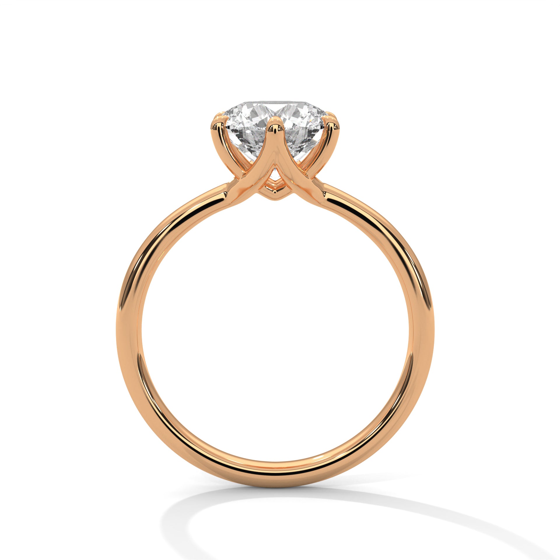 Rose Gold Round Cut Classic Six-Prong Solitaire Engagement & Anniversary Ring