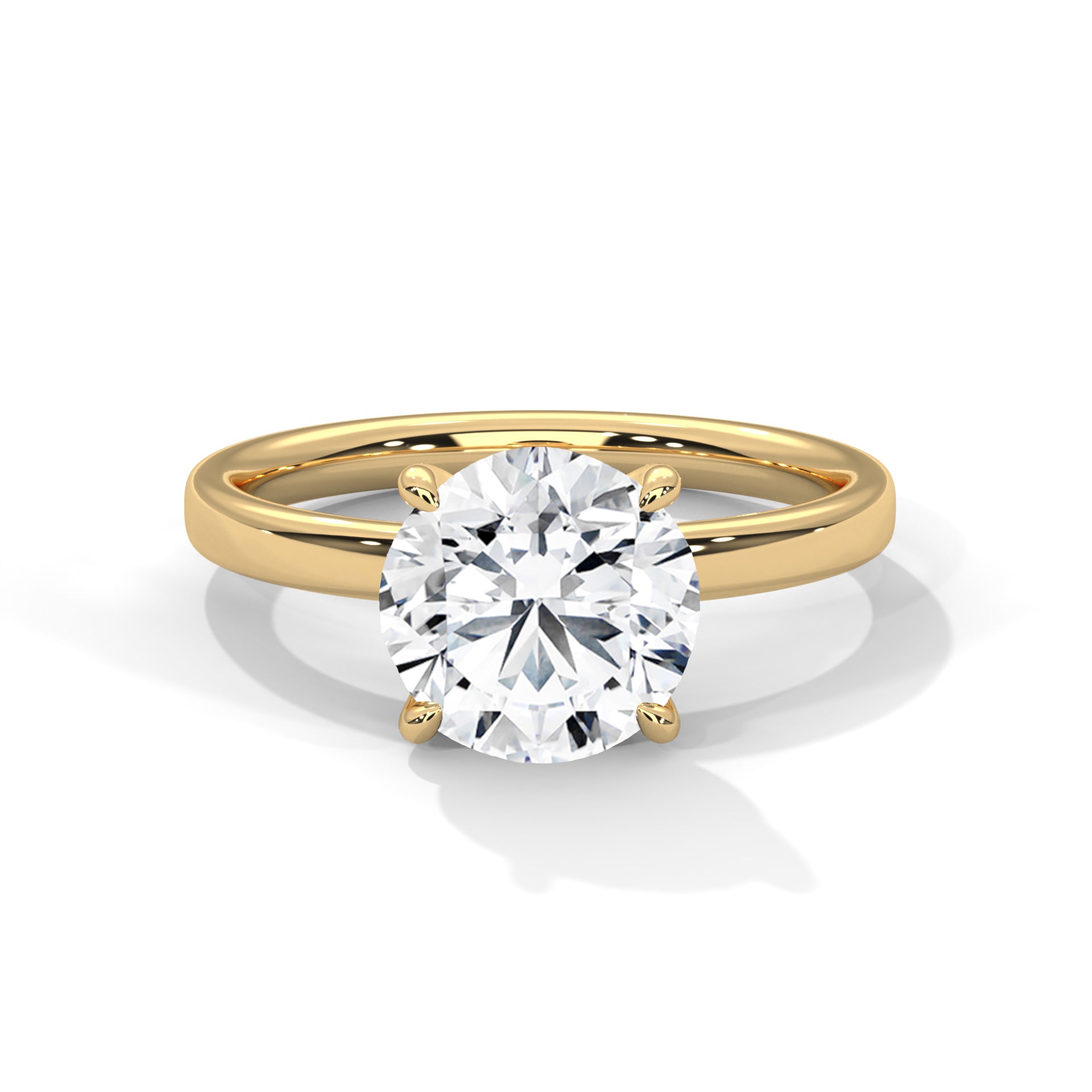 Rose Gold Round Cut Classic Four-Prong Solitaire Engagement & Anniversary Ring
