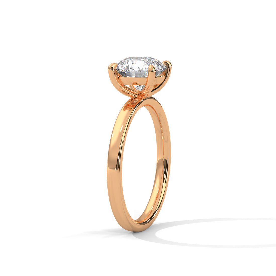 Rose Gold Round Cut Classic Four-Prong Solitaire Engagement & Anniversary Ring
