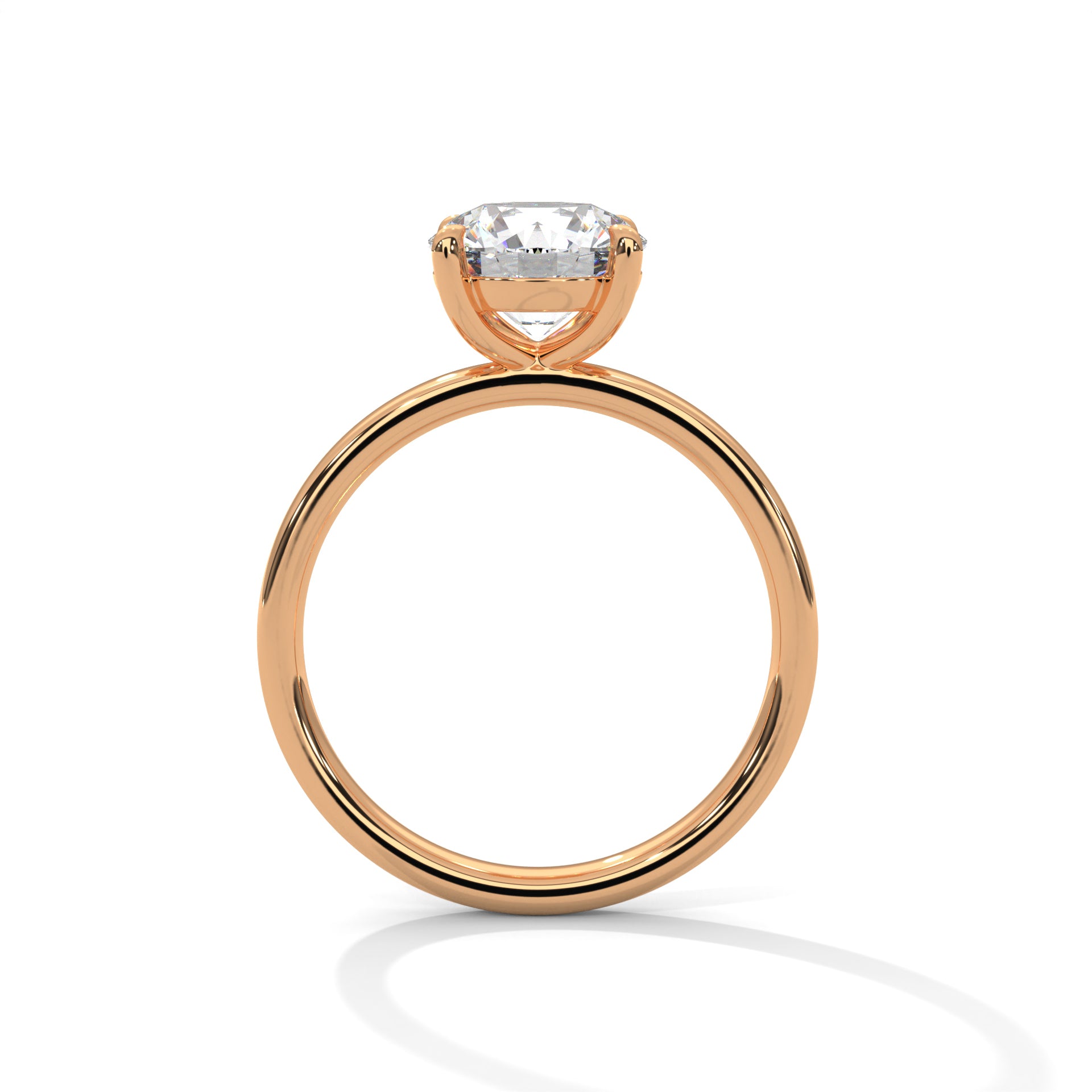 Rose Gold Round Cut Classic Four-Prong Solitaire Engagement & Anniversary Ring