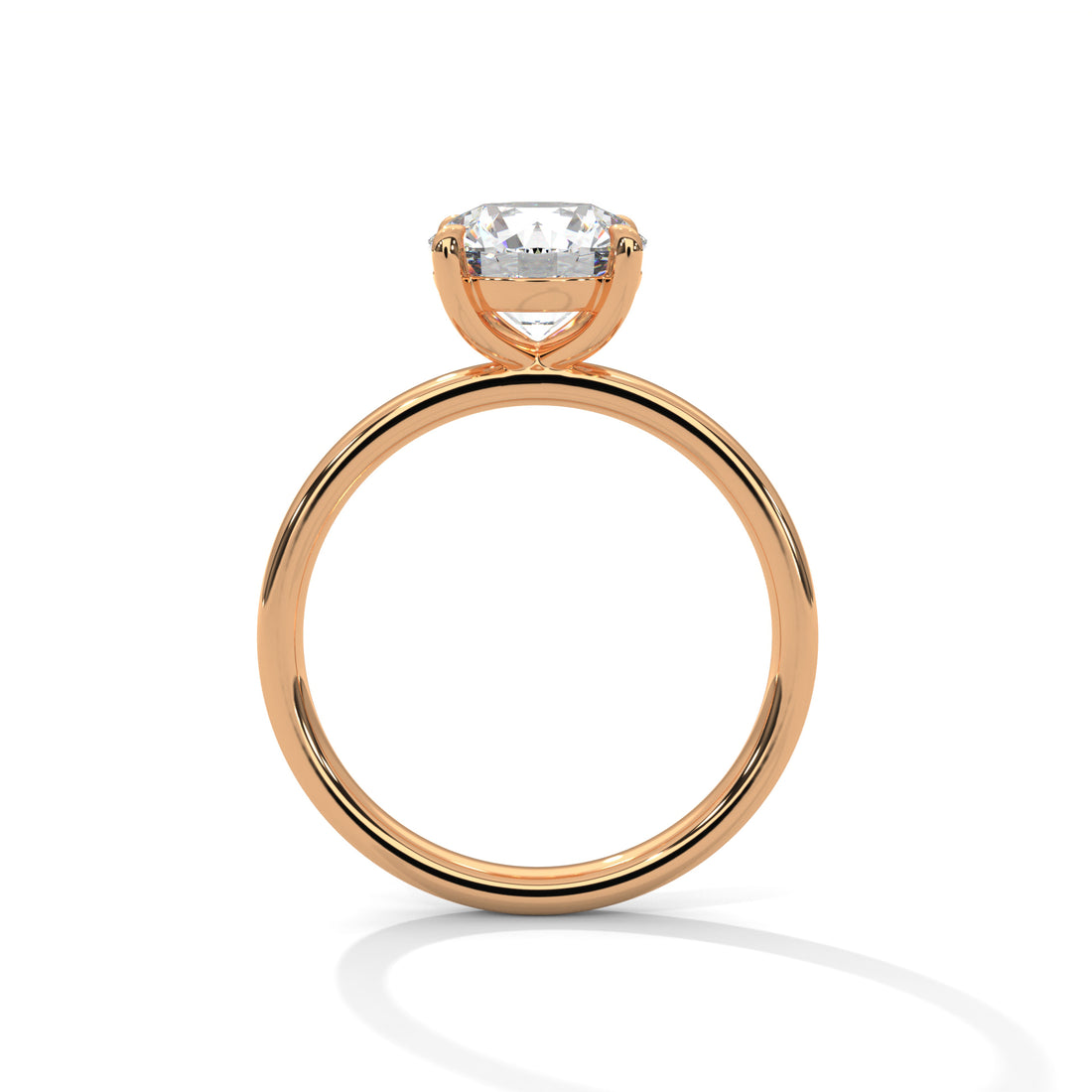 Rose Gold Round Cut Classic Four-Prong Solitaire Engagement & Anniversary Ring