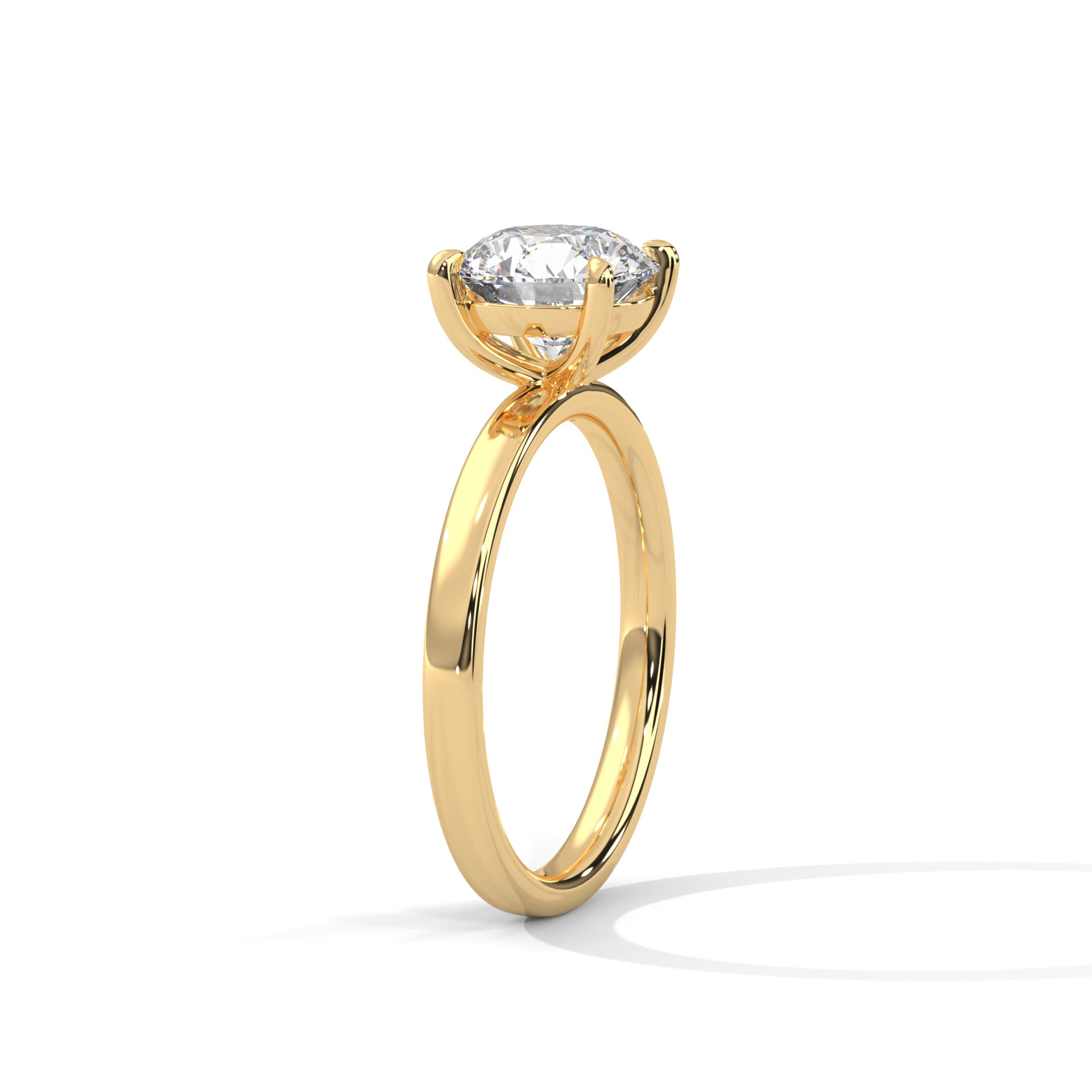 Rose Gold Round Cut Classic Four-Prong Solitaire Engagement & Anniversary Ring