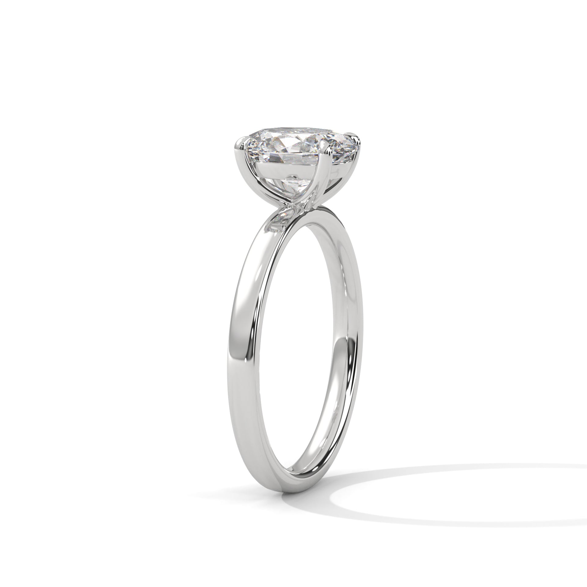 Rose Gold Oval Cut Classic Four-Prong Solitaire Engagement & Anniversary Ring