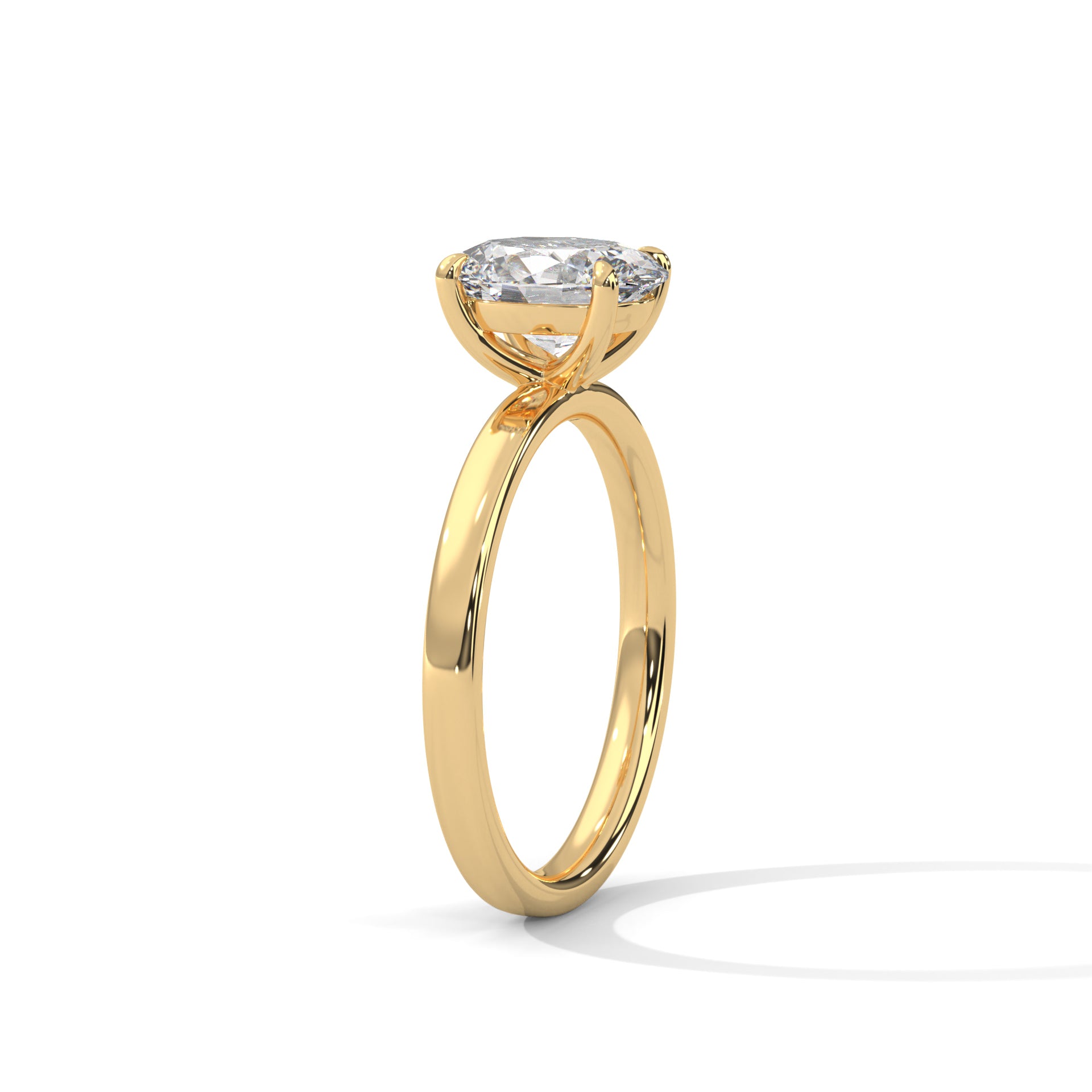 Rose Gold Oval Cut Classic Four-Prong Solitaire Engagement & Anniversary Ring