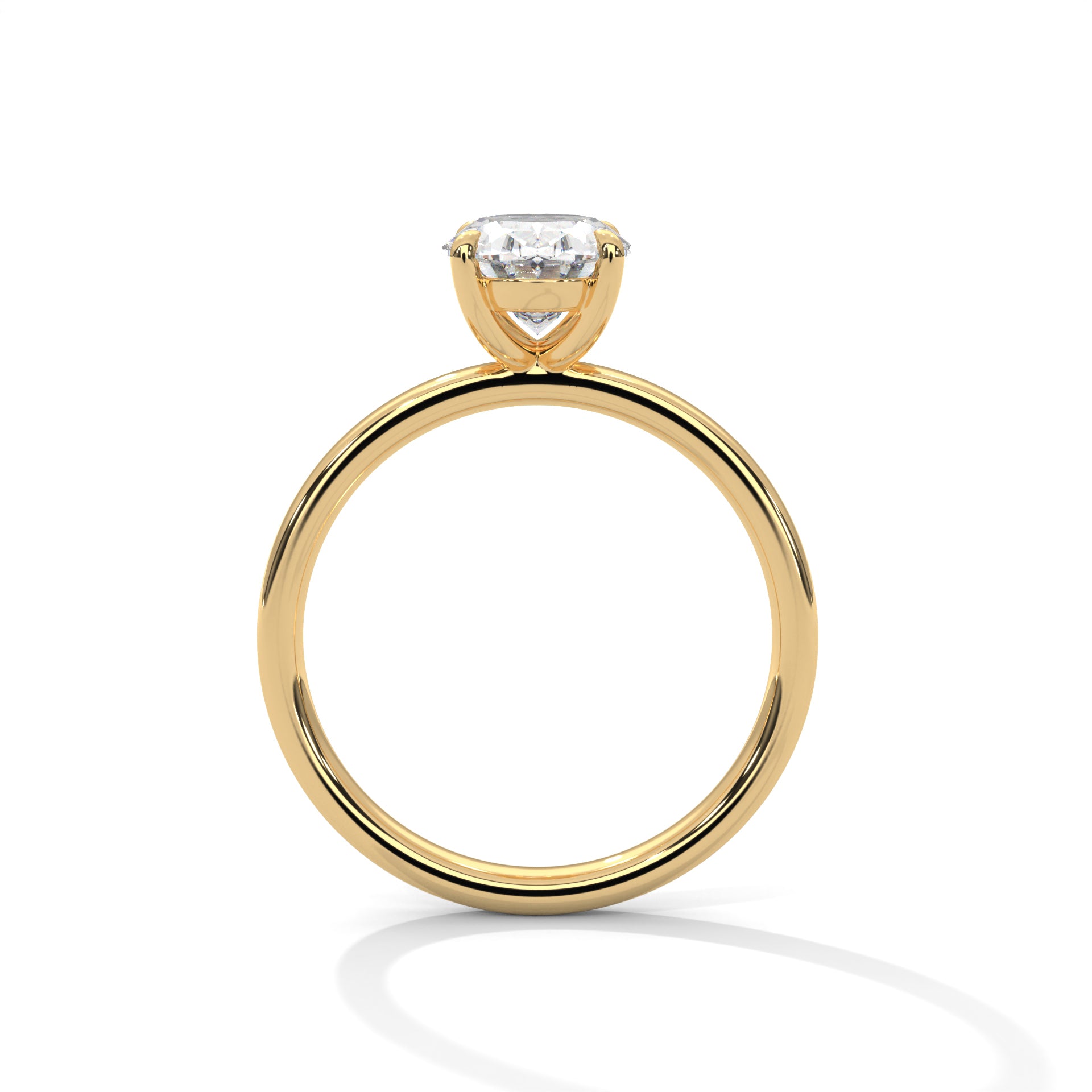 Rose Gold Oval Cut Classic Four-Prong Solitaire Engagement & Anniversary Ring