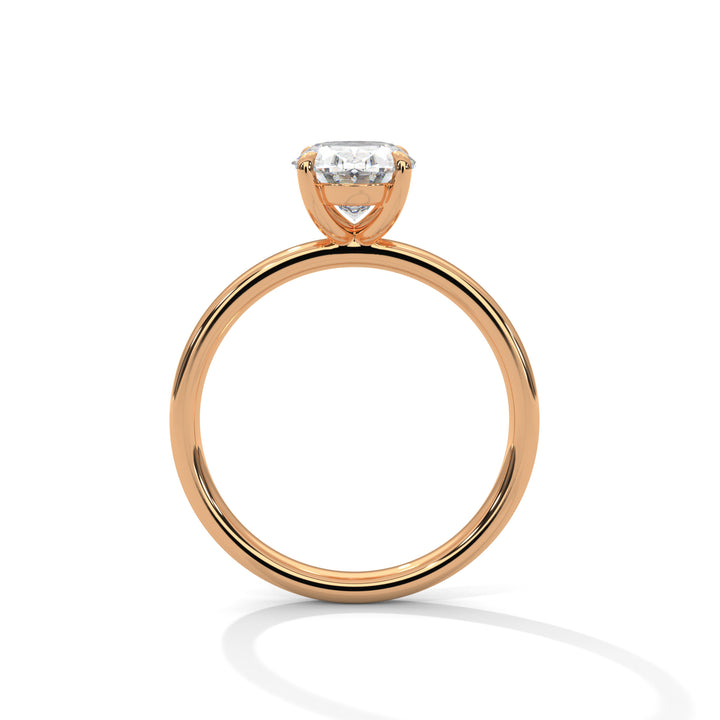 Rose Gold Oval Cut Classic Four-Prong Solitaire Engagement & Anniversary Ring