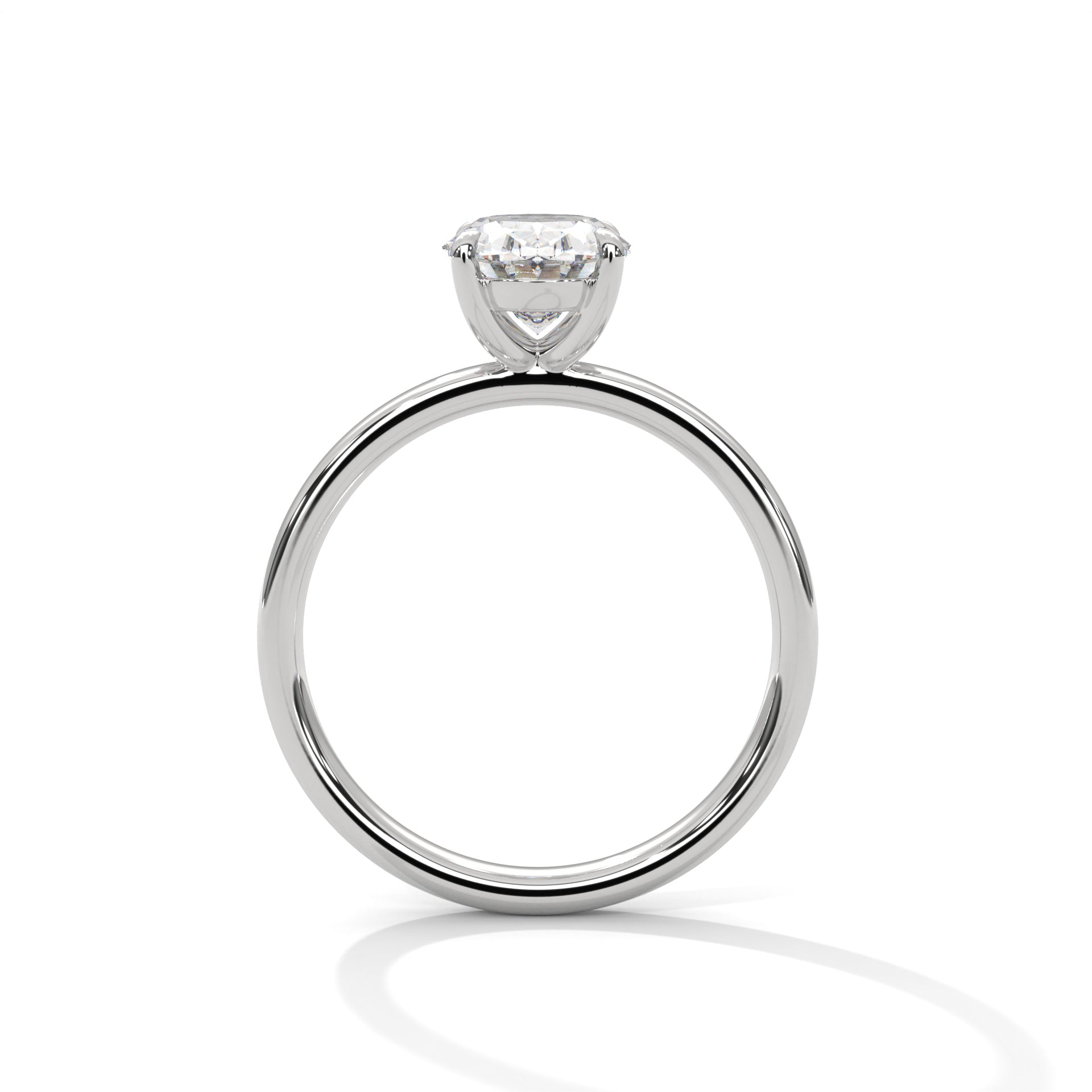 Rose Gold Oval Cut Classic Four-Prong Solitaire Engagement & Anniversary Ring