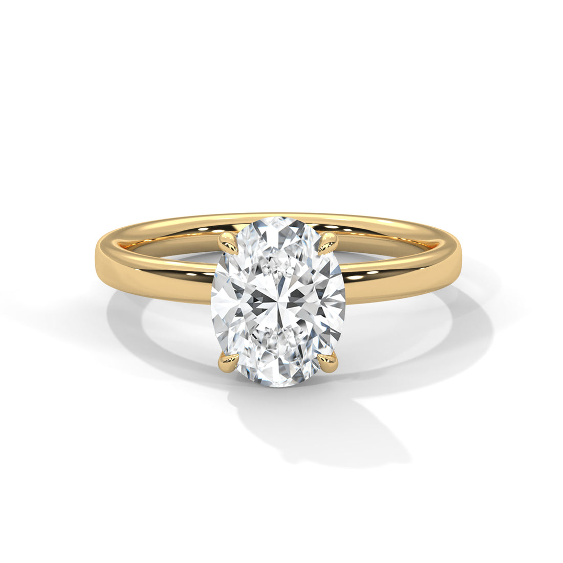 Rose Gold Oval Cut Classic Four-Prong Solitaire Engagement & Anniversary Ring