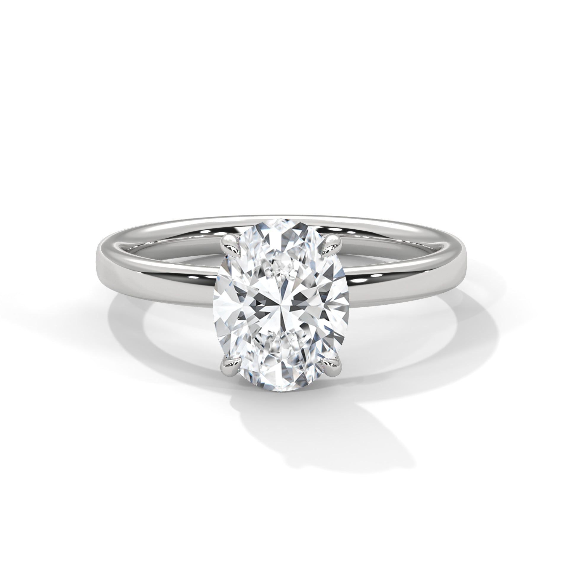 Rose Gold Oval Cut Classic Four-Prong Solitaire Engagement & Anniversary Ring