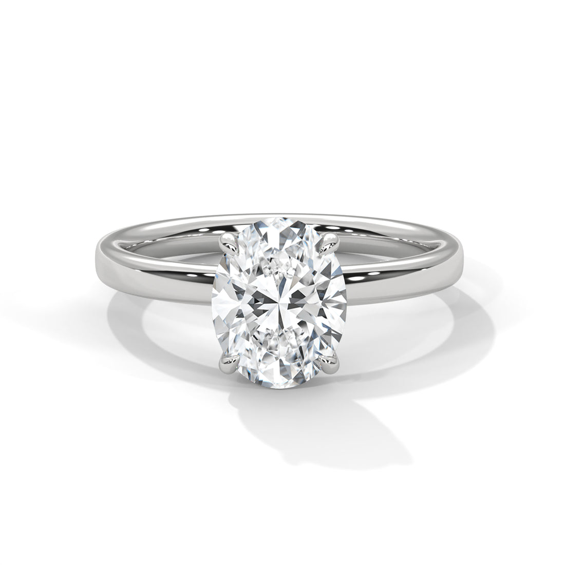 Rose Gold Oval Cut Classic Four-Prong Solitaire Engagement & Anniversary Ring