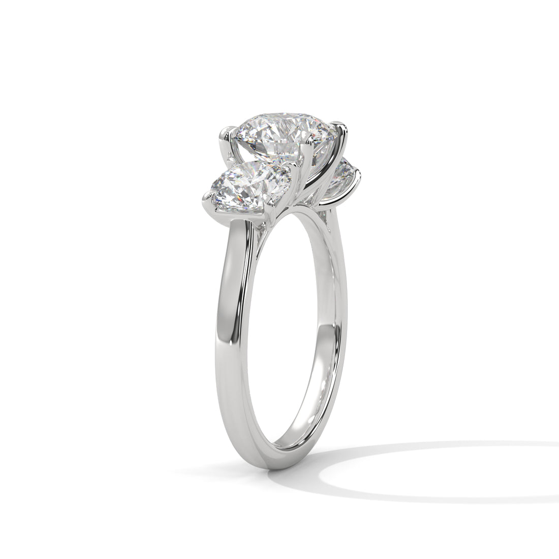 Rose Gold Round Cut Three Stone Classic Trilogy Engagement & Anniversary Ring