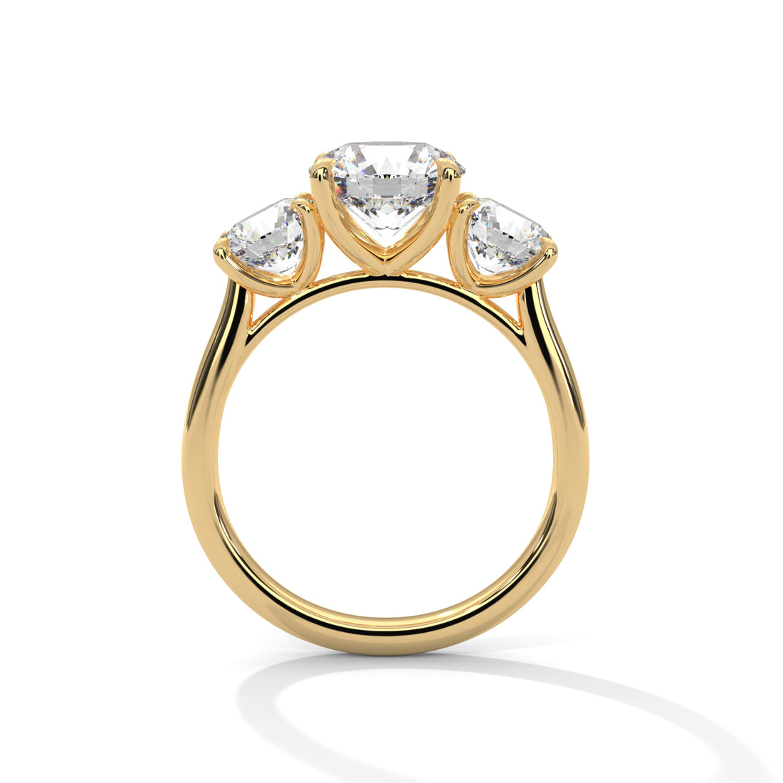 Rose Gold Round Cut Three Stone Classic Trilogy Engagement & Anniversary Ring