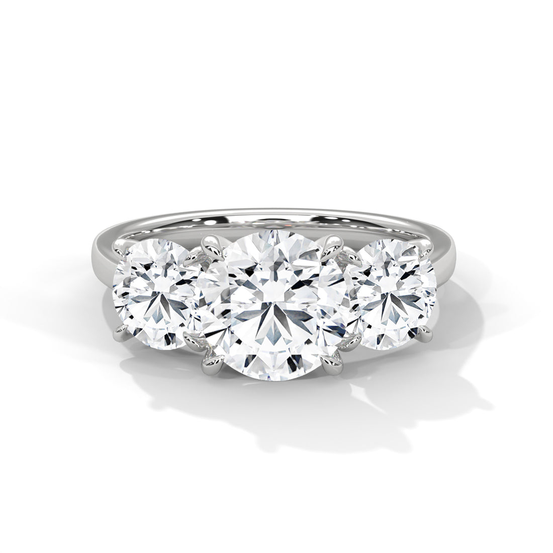 Rose Gold Round Cut Three Stone Classic Trilogy Engagement & Anniversary Ring