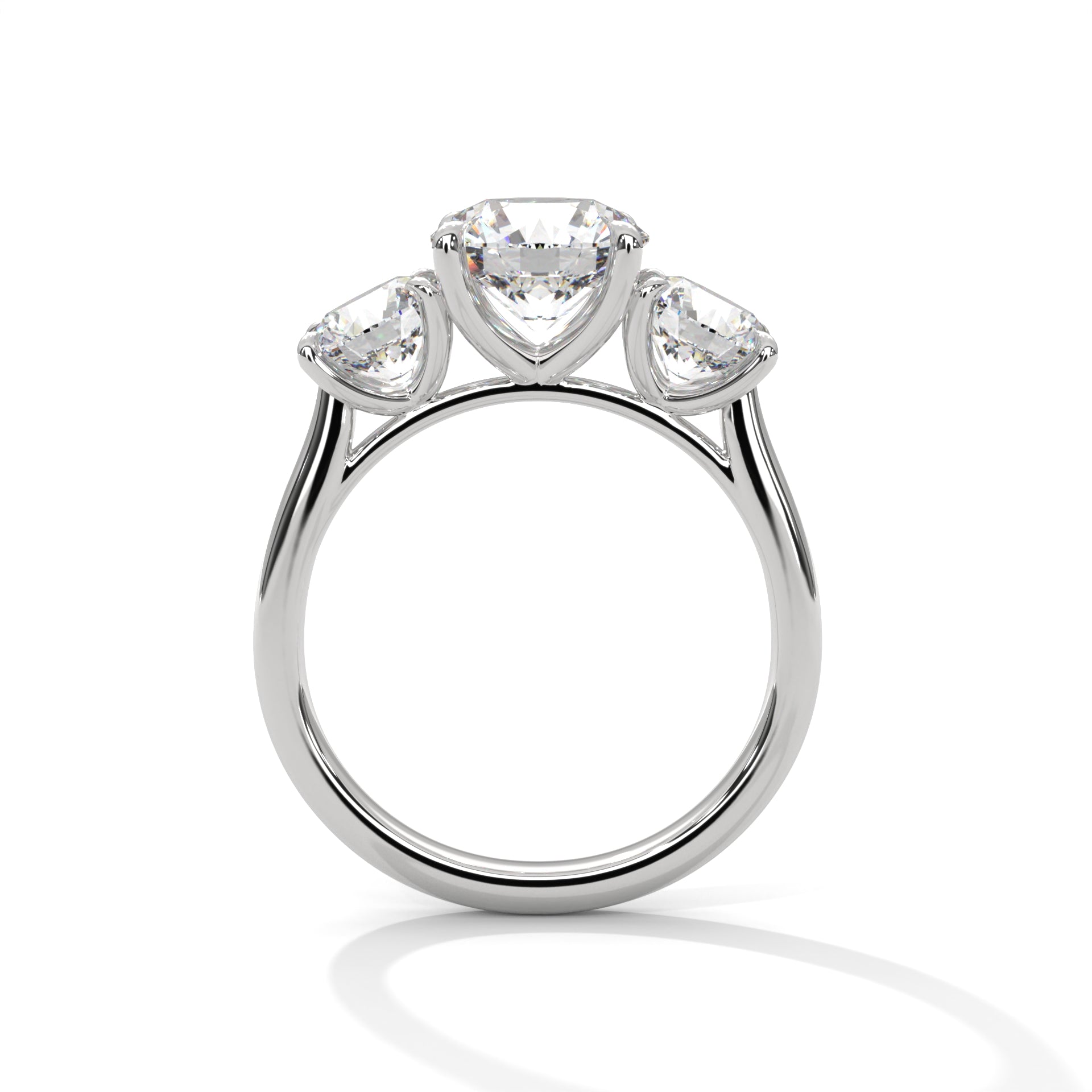 Rose Gold Round Cut Three Stone Classic Trilogy Engagement & Anniversary Ring