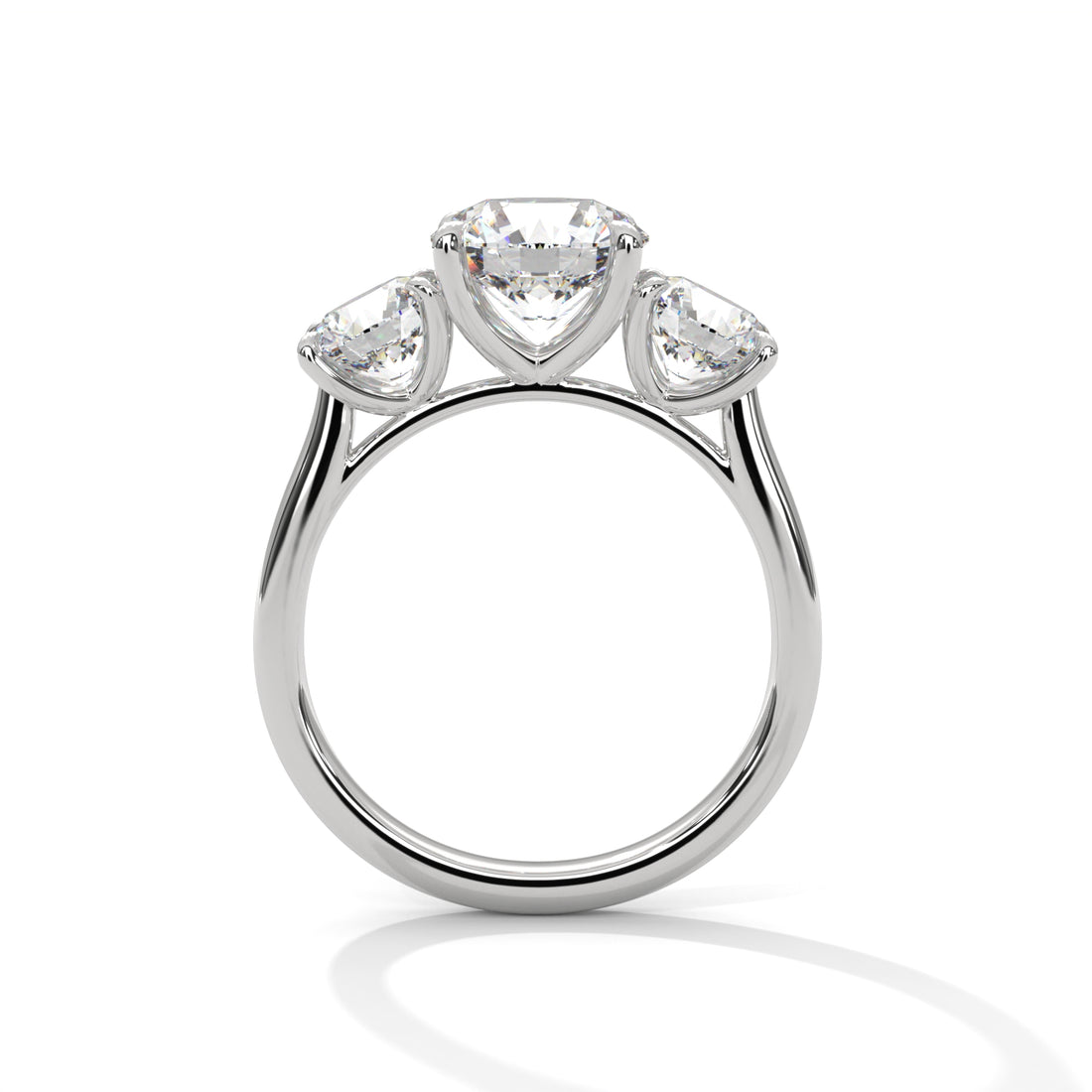 Rose Gold Round Cut Three Stone Classic Trilogy Engagement & Anniversary Ring