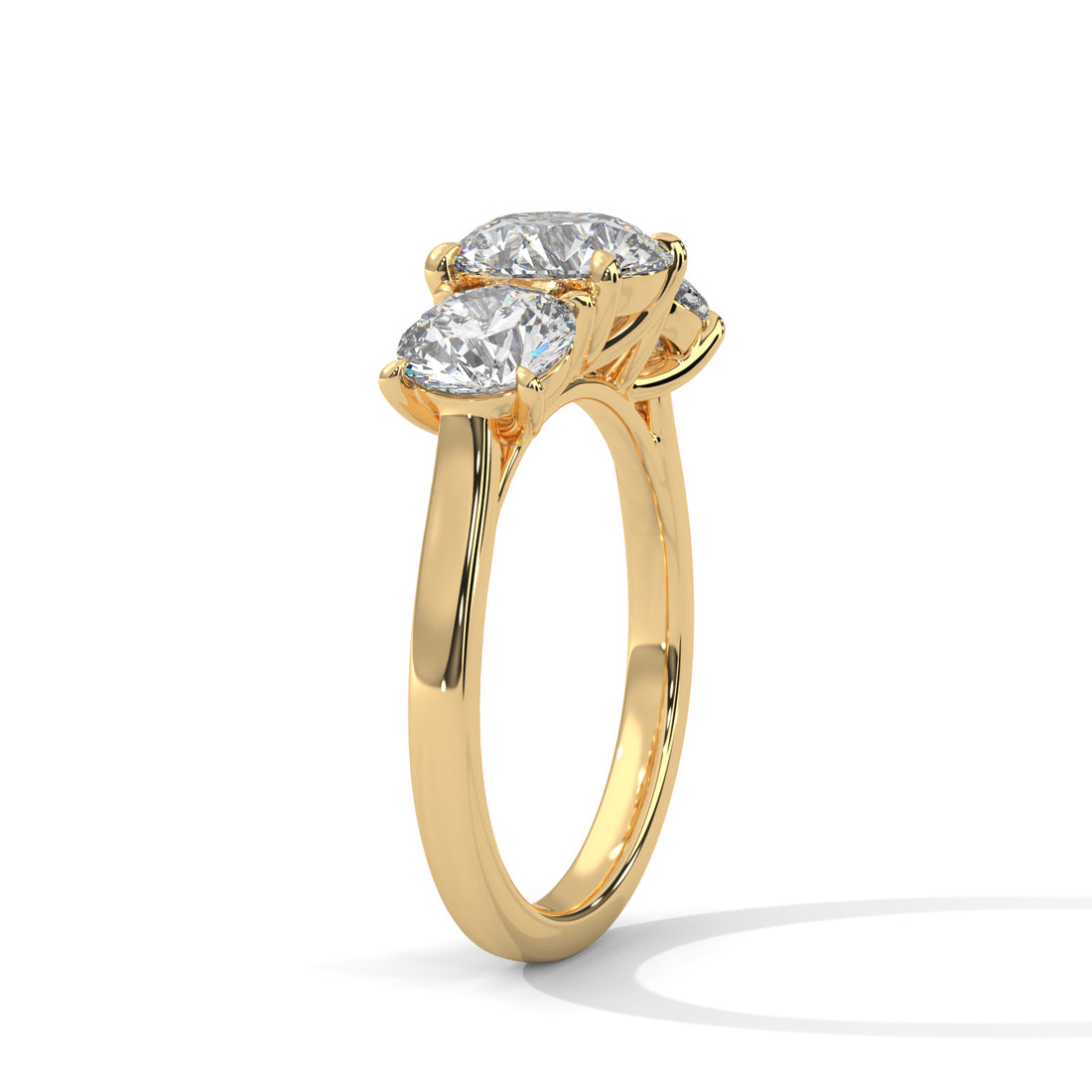 Rose Gold Round Cut Three Stone Classic Trilogy Engagement & Anniversary Ring