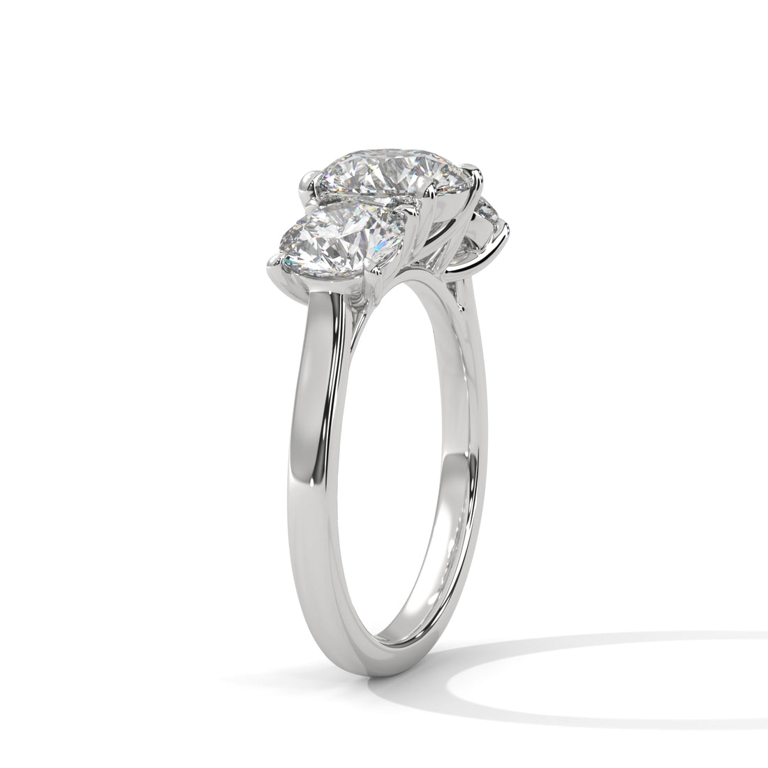 Rose Gold Round Cut Three Stone Classic Trilogy Engagement & Anniversary Ring