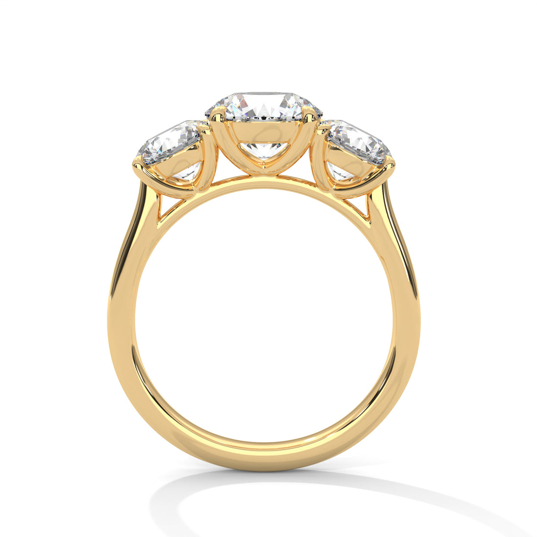 Rose Gold Round Cut Three Stone Classic Trilogy Engagement & Anniversary Ring