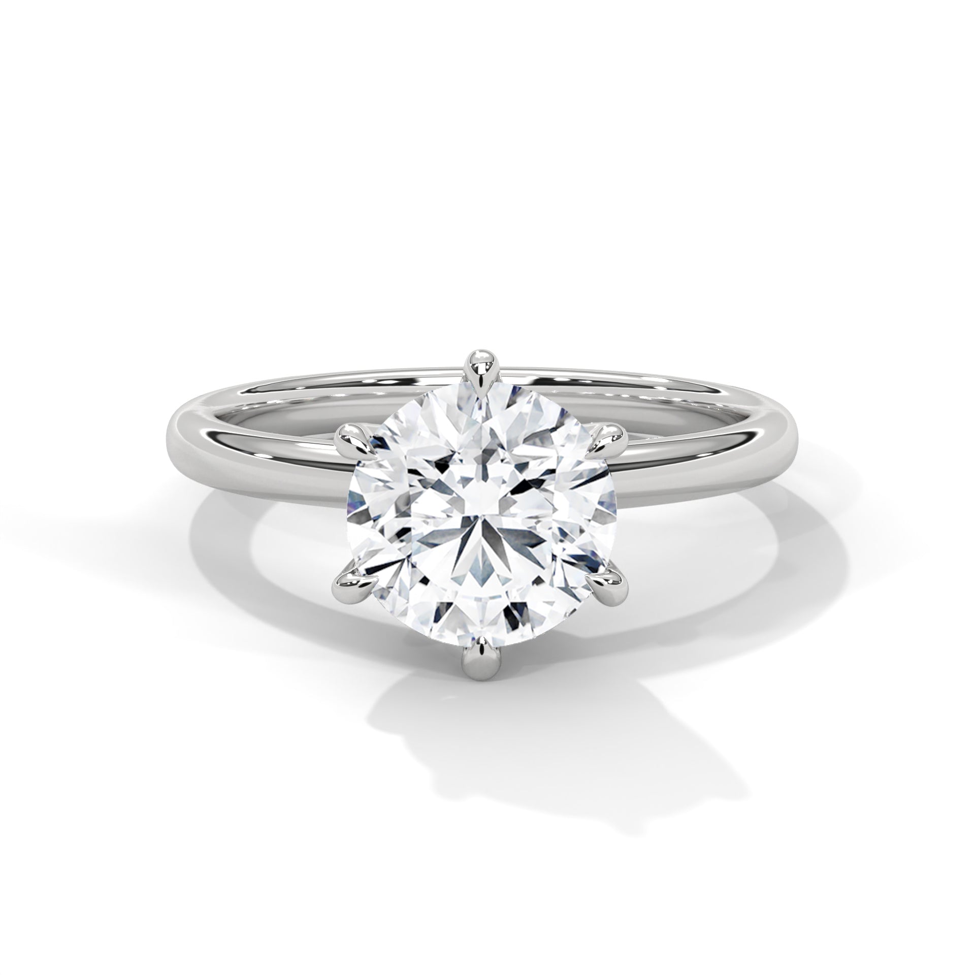 Rose Gold Round Cut Six Prong Classic Solitaire Engagement & Anniversary Ring