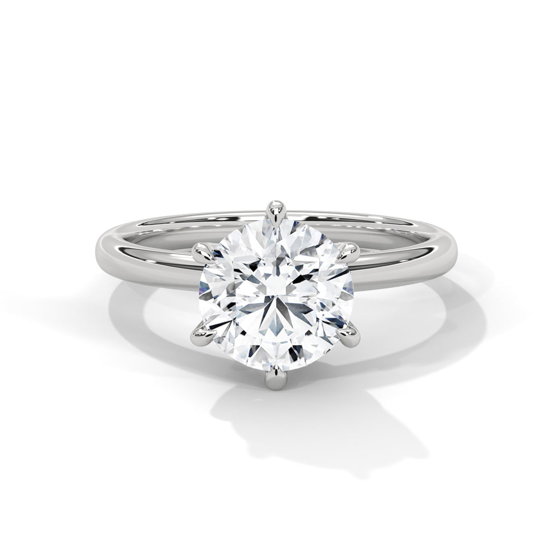 Rose Gold Round Cut Six Prong Classic Solitaire Engagement & Anniversary Ring