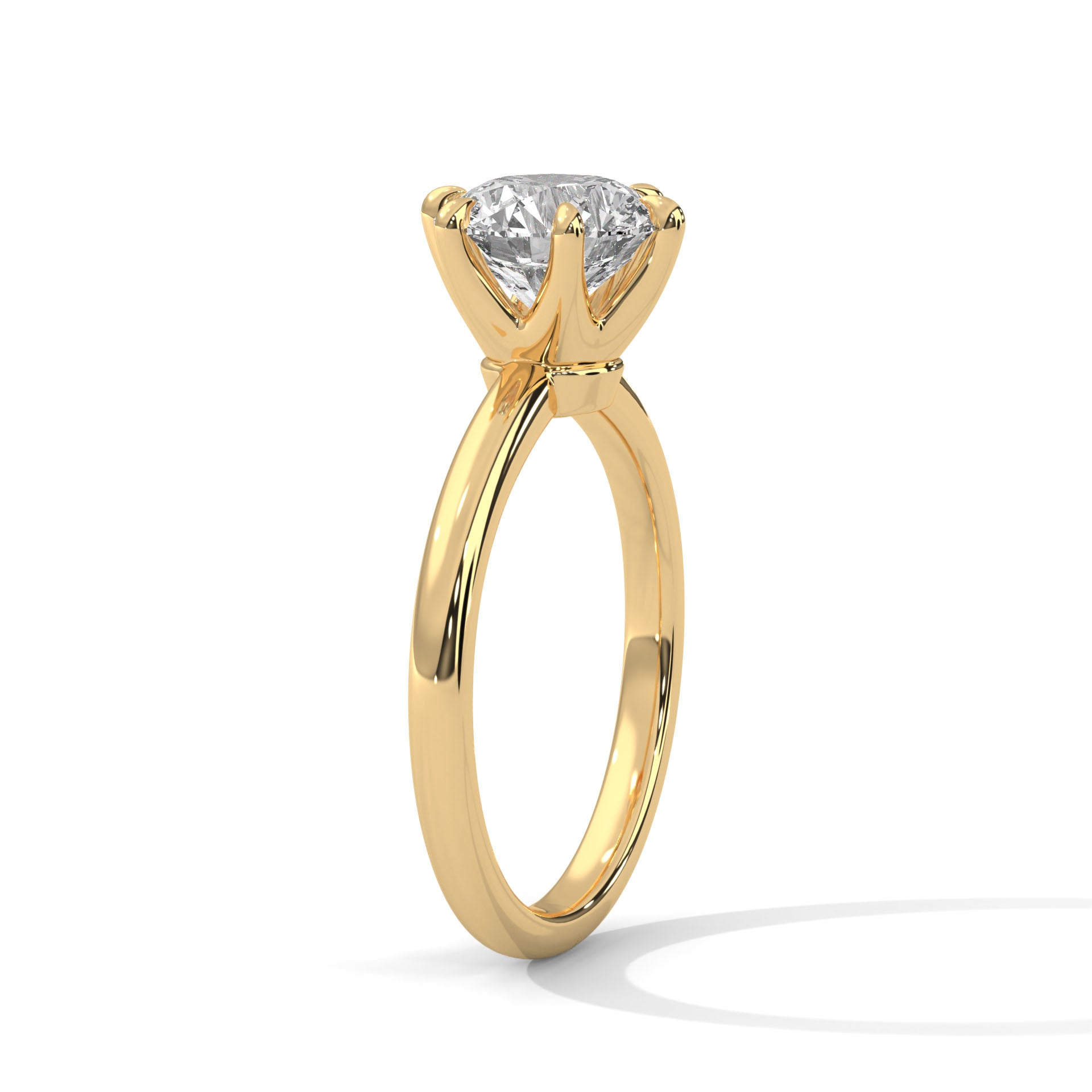 Rose Gold Round Cut Six Prong Classic Solitaire Engagement & Anniversary Ring
