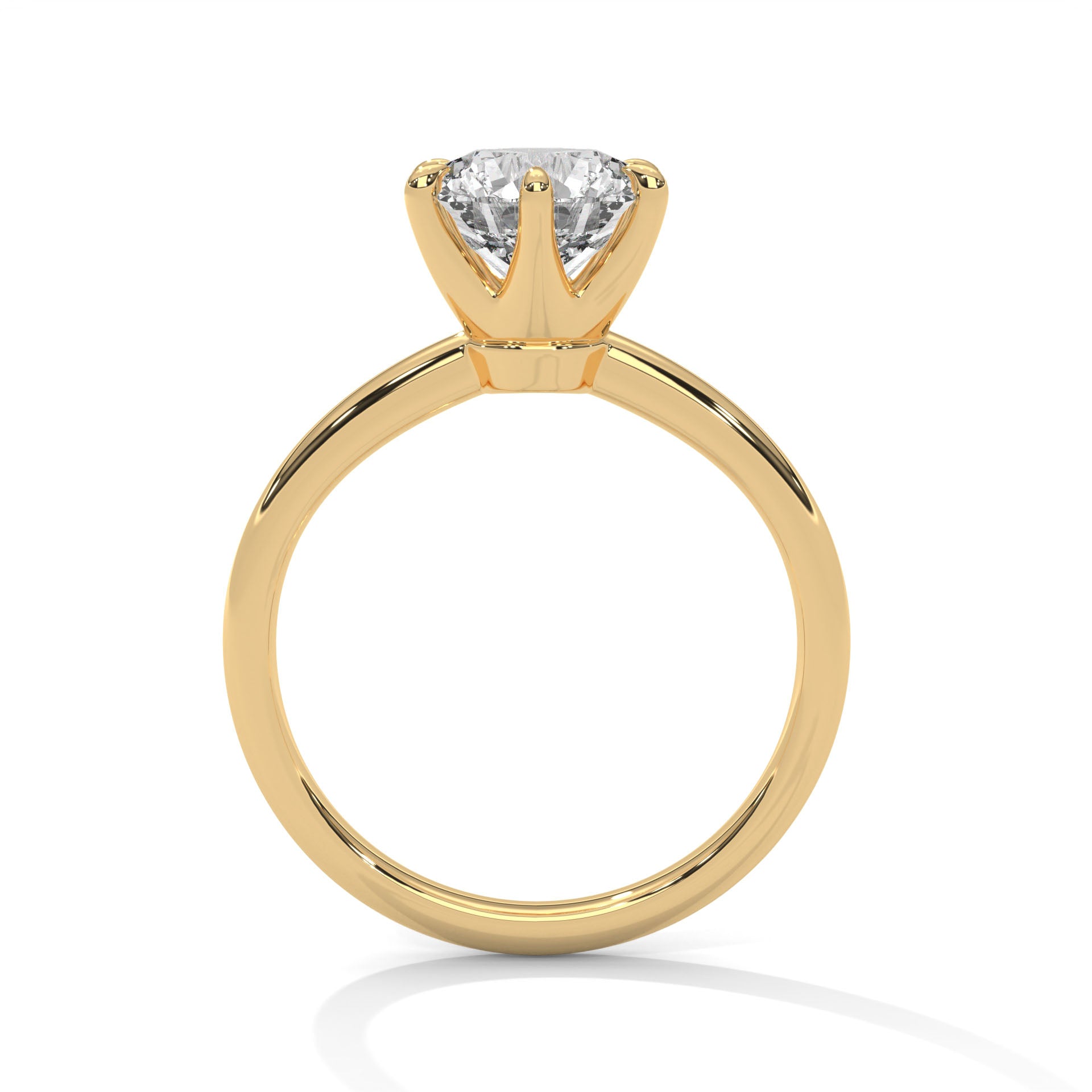 Rose Gold Round Cut Six Prong Classic Solitaire Engagement & Anniversary Ring