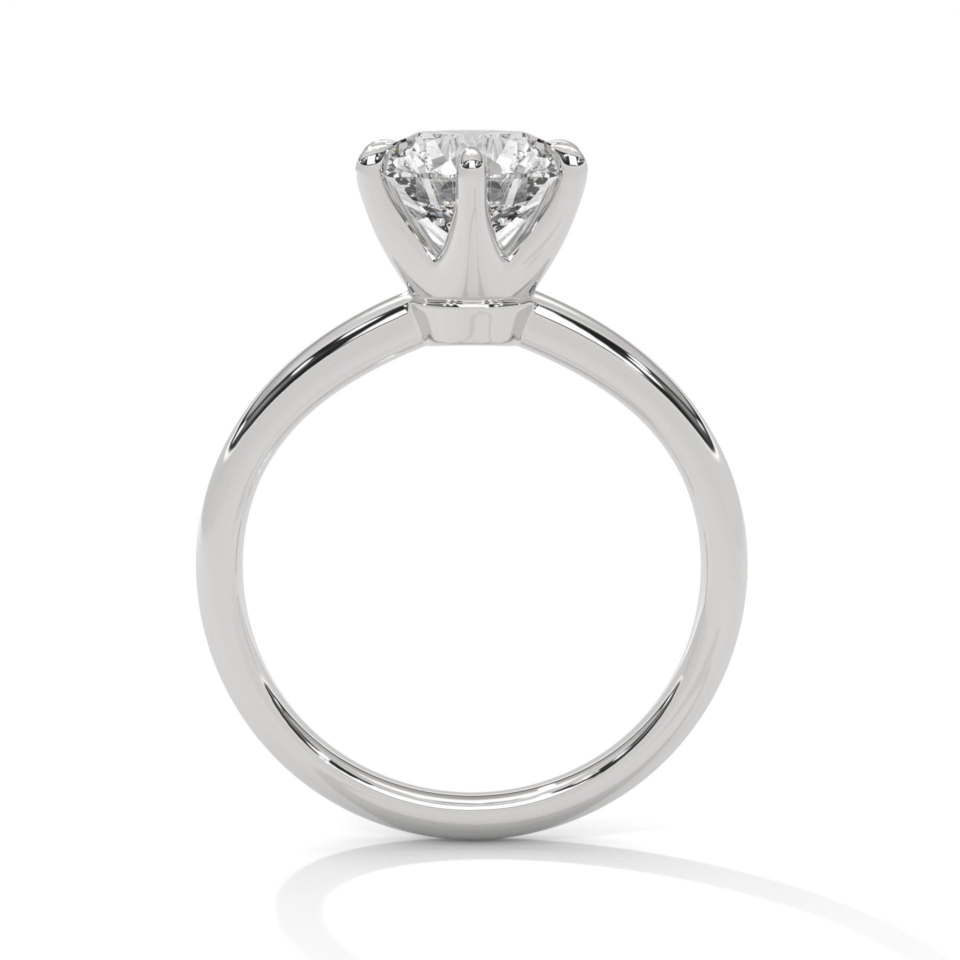Rose Gold Round Cut Six Prong Classic Solitaire Engagement & Anniversary Ring