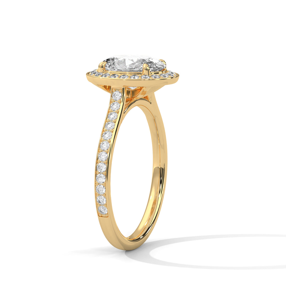 Rose Gold Oval Cut Halo Pavé Engagement & Anniversary Ring