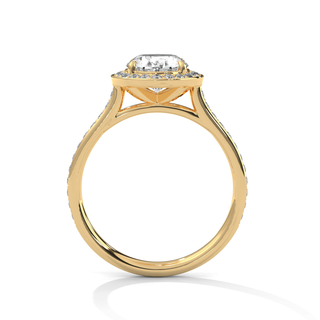 Rose Gold Oval Cut Halo Pavé Engagement & Anniversary Ring