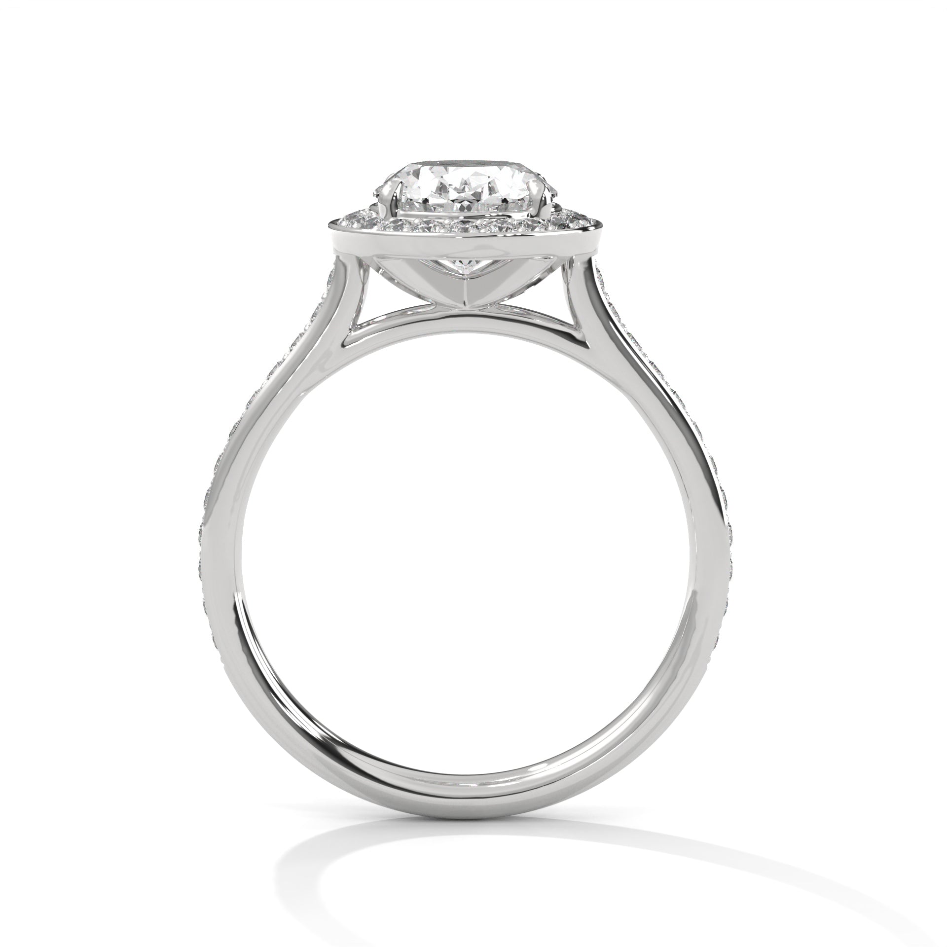 Rose Gold Oval Cut Halo Pavé Engagement & Anniversary Ring