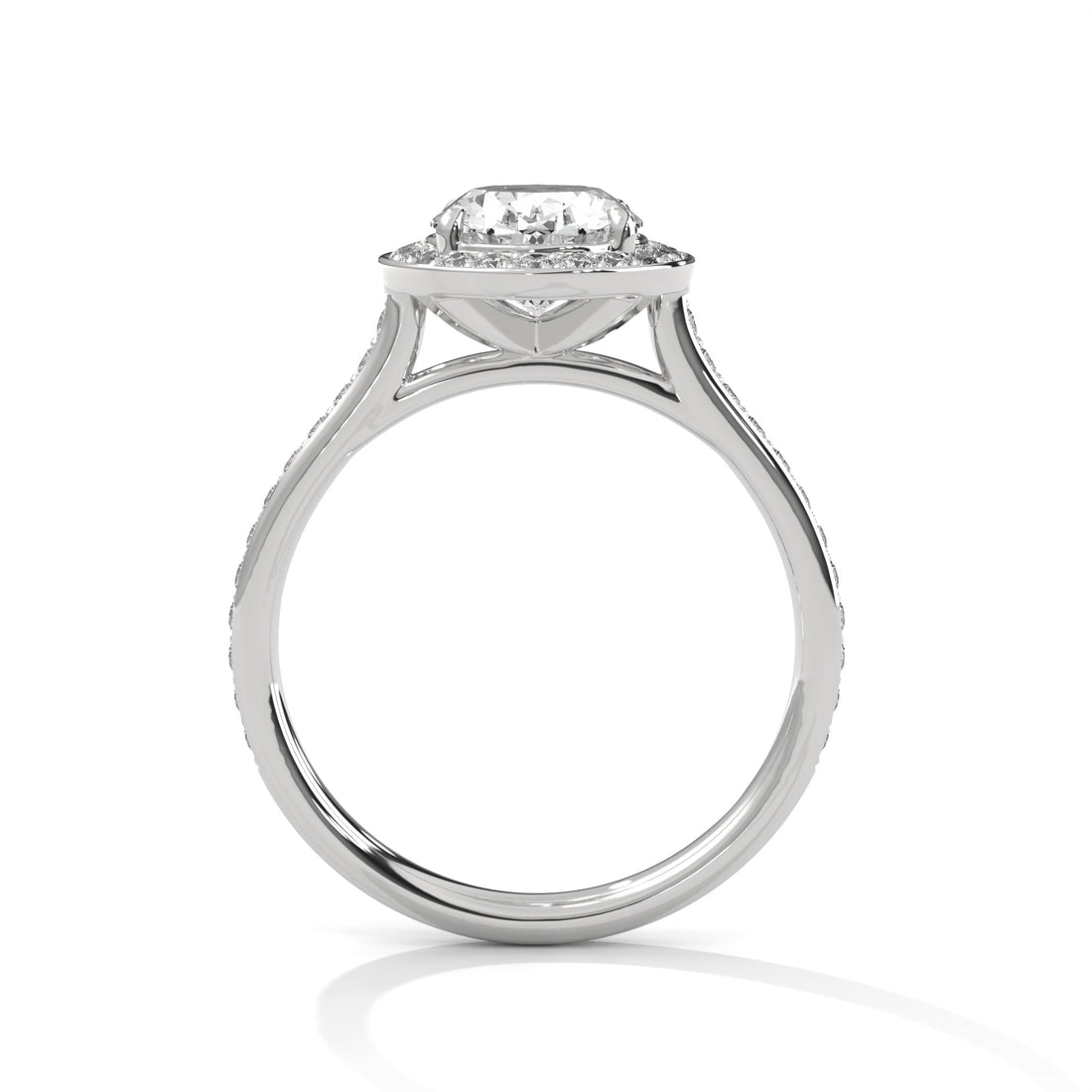 Rose Gold Oval Cut Halo Pavé Engagement & Anniversary Ring