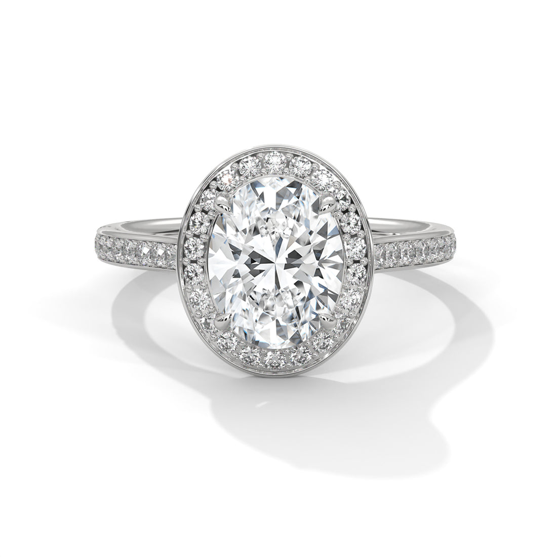 Rose Gold Oval Cut Halo Pavé Engagement & Anniversary Ring