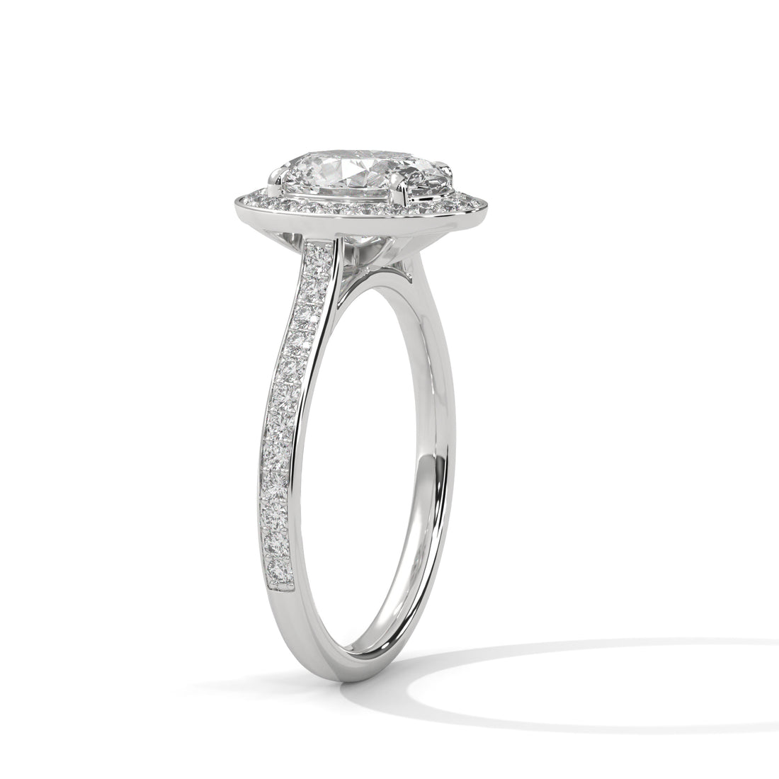 Rose Gold Oval Cut Halo Pavé Engagement & Anniversary Ring