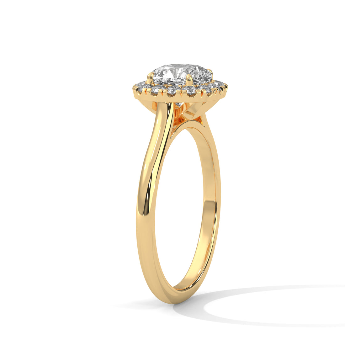 Rose Gold Cushion Cut Diamond Halo Solitaire Engagement & Anniversary Ring