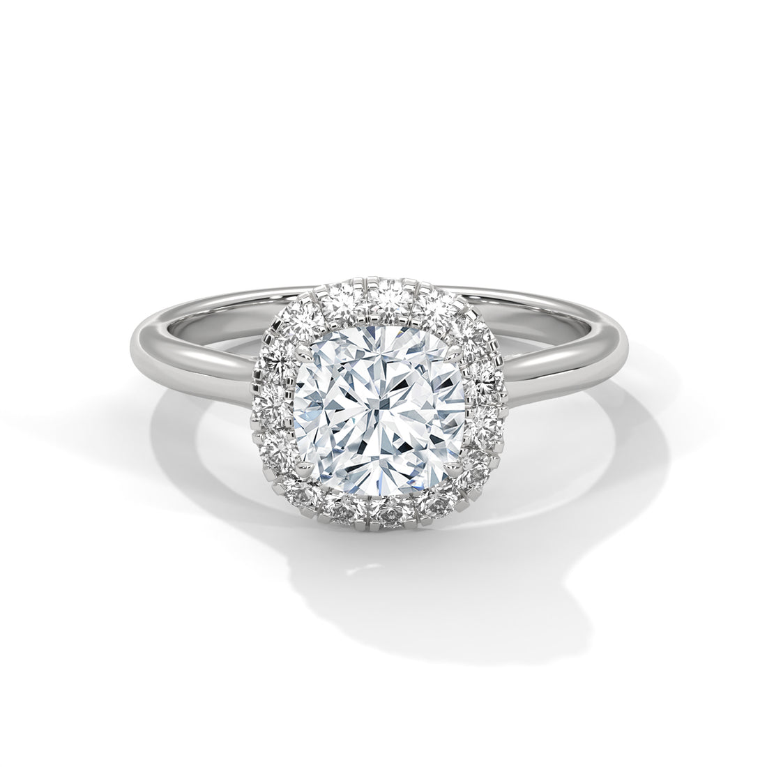 Rose Gold Cushion Cut Diamond Halo Solitaire Engagement & Anniversary Ring