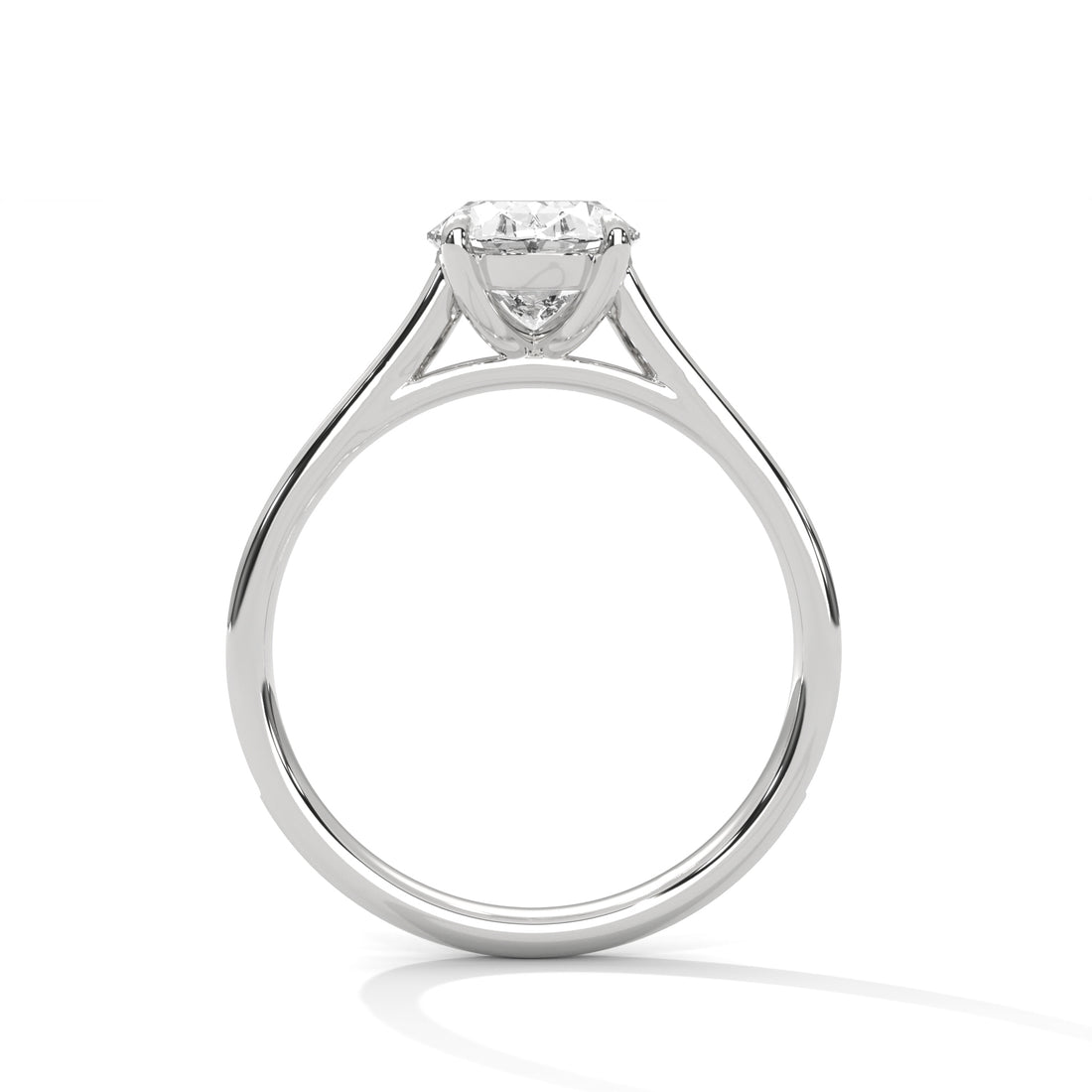 Oval Cut Solitaire Diamond Pavé Band Engagement & Anniversary Ring