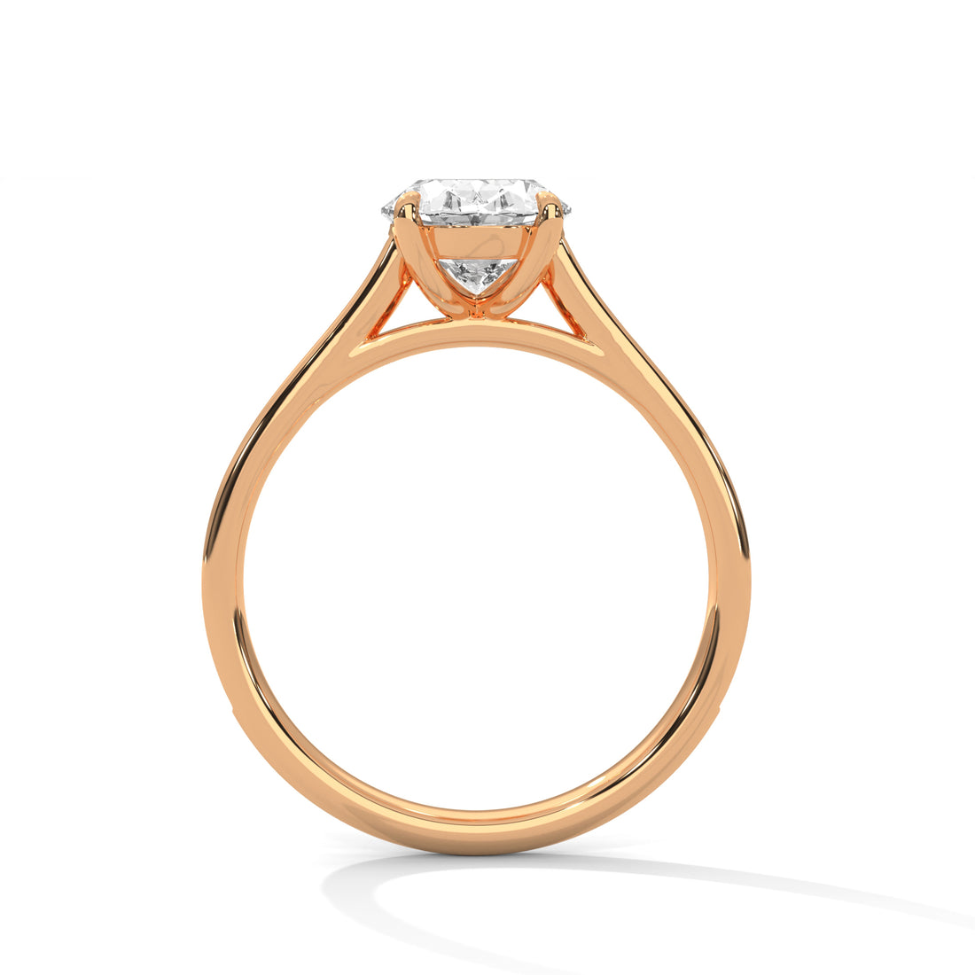 Oval Cut Solitaire Diamond Pavé Band Engagement & Anniversary Ring