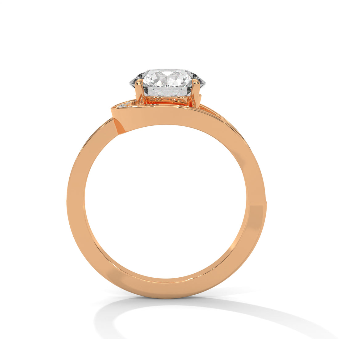 Round Cut Diamond Swirl Halo Split Shank Engagement & Anniversary Ring