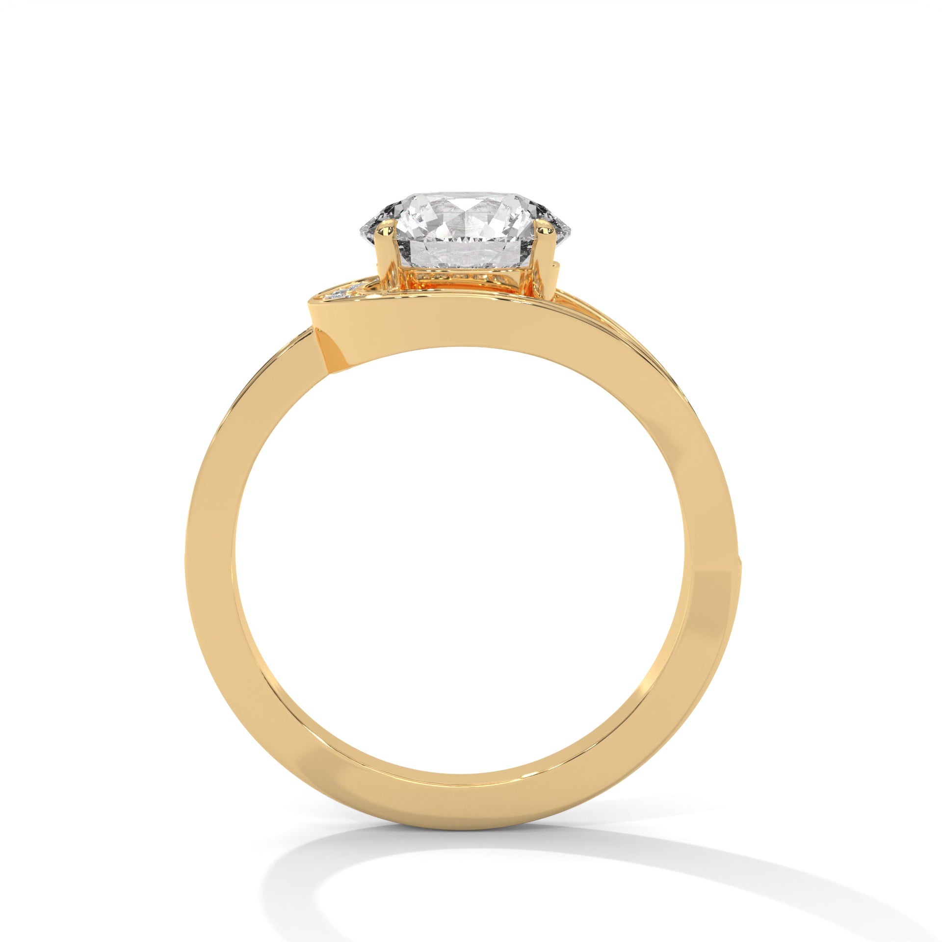 Round Cut Diamond Swirl Halo Split Shank Engagement & Anniversary Ring
