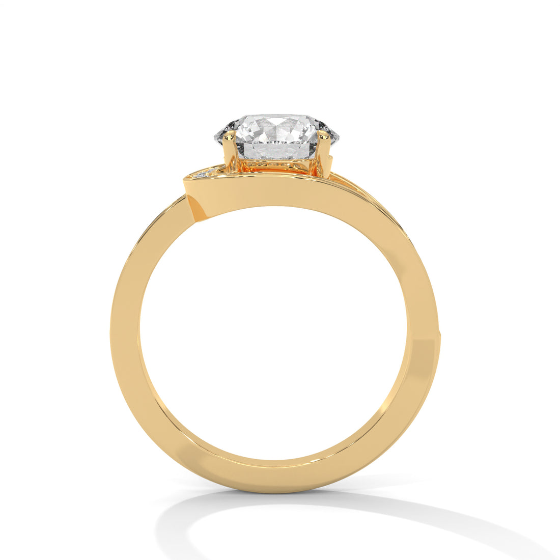 Round Cut Diamond Swirl Halo Split Shank Engagement & Anniversary Ring