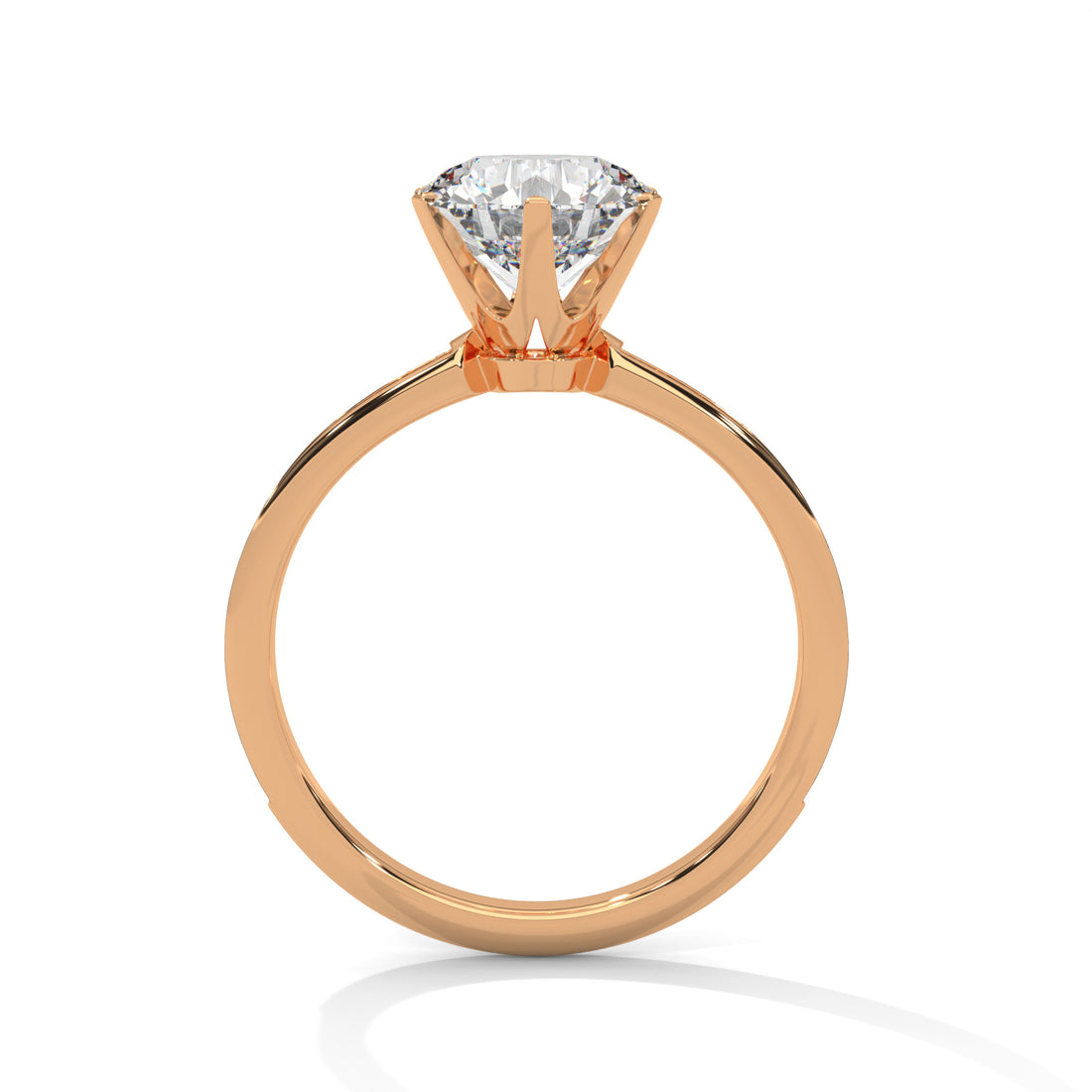 Round Cut Six-Prong Solitaire Pavé Engagement & Anniversary Ring